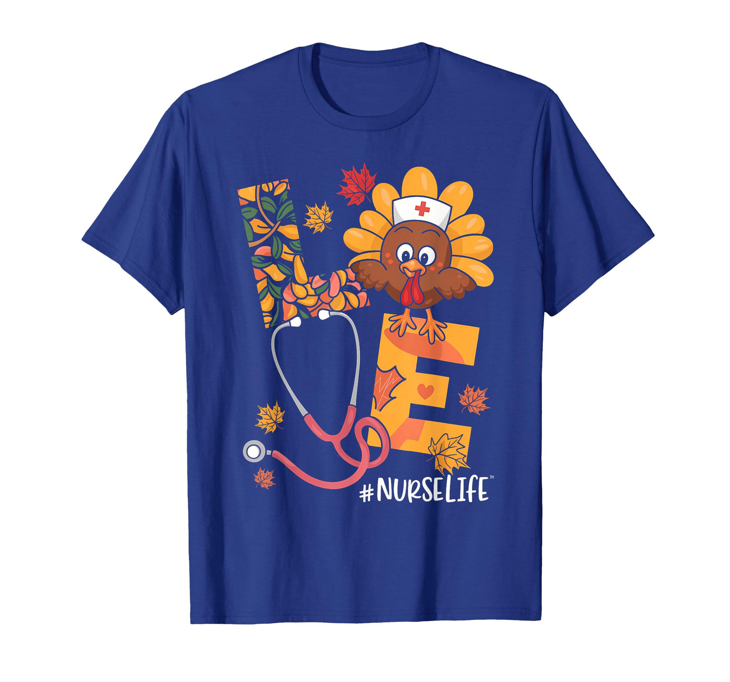 Turkey Nurse Thanksgiving Fall Scrub Nursing RN ICU ER Nicu T-Shirt