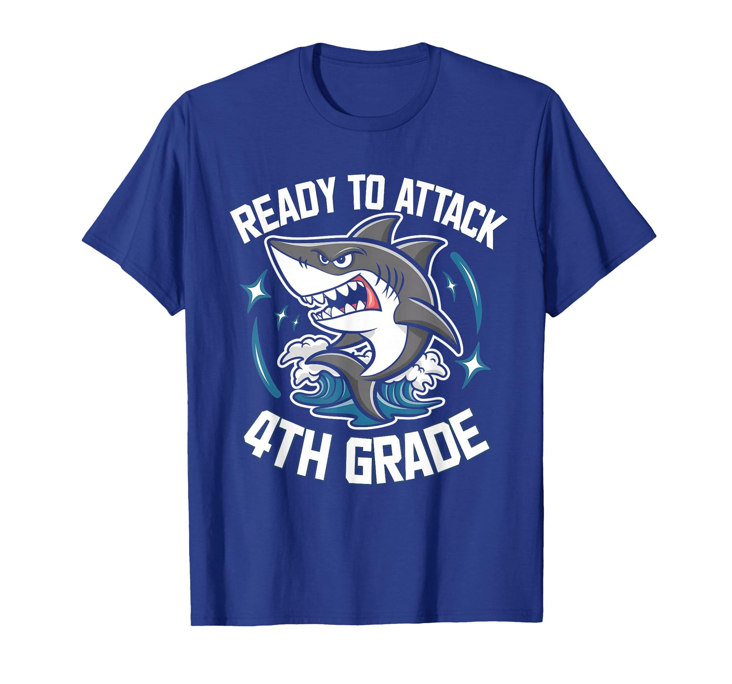 Ready To Attack 4th Grade Shark Funny Back To School Boys T-Shirt