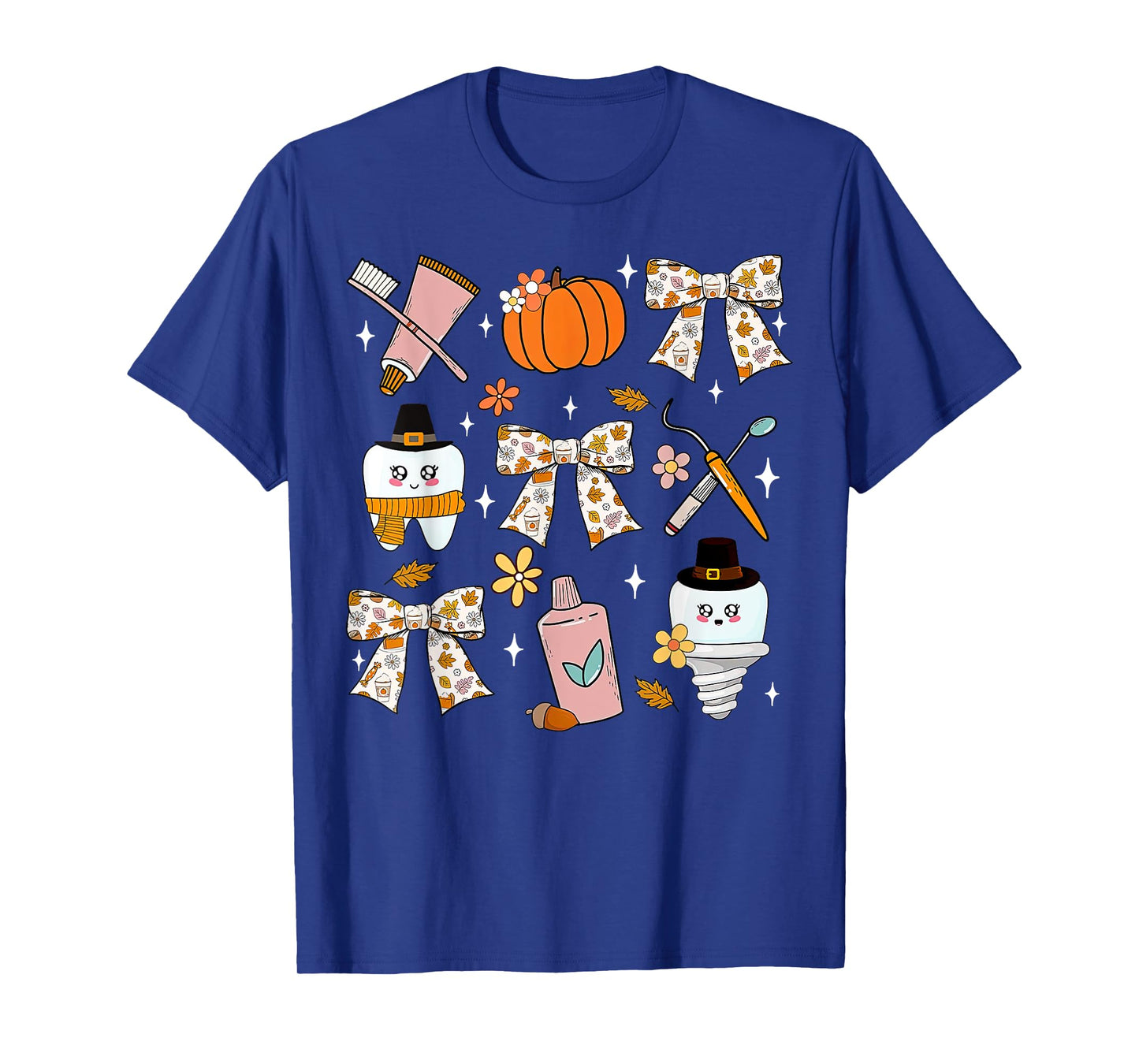 Coquette Bow Dental Squad Fall Autumn Dentist Assistant T-Shirt