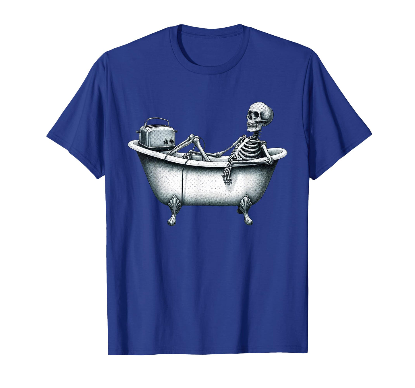 Funny Skeleton in Bathtub with Toaster T-Shirt