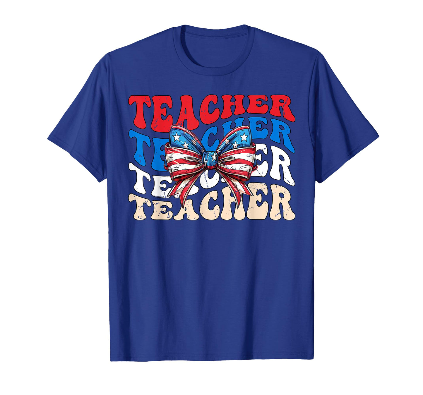 Groovy Teacher American flag 4th of July USA funny Teacher T-Shirt for Women Men