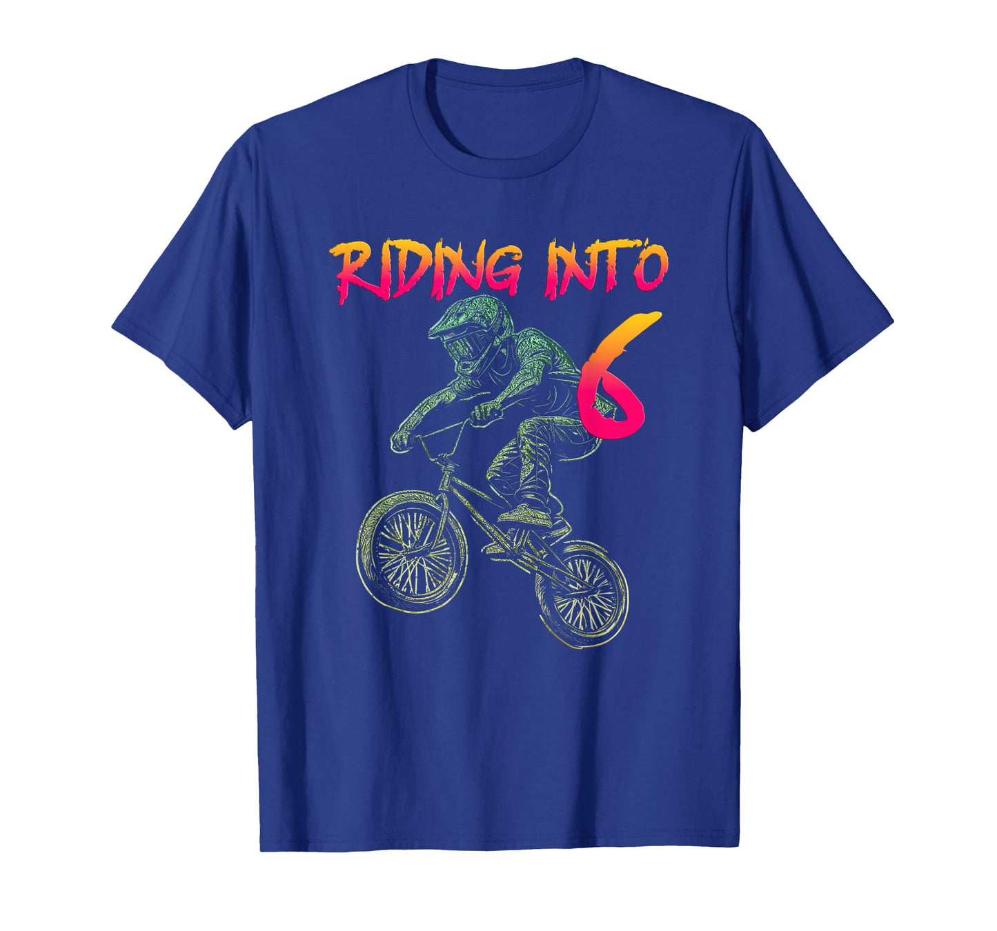Funny 6 Year Old Bmx Birthday Boy Bicycle 6th Birthday T-Shirt
