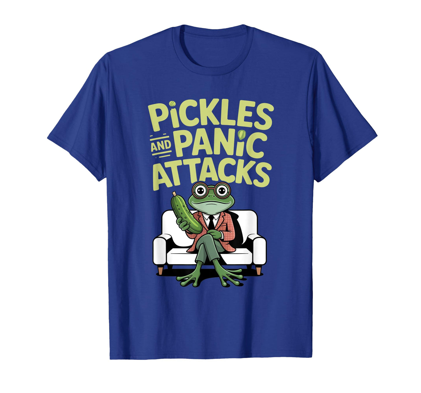 Pickles Panic Attacks Mental health Funny Frog Humor T-Shirt