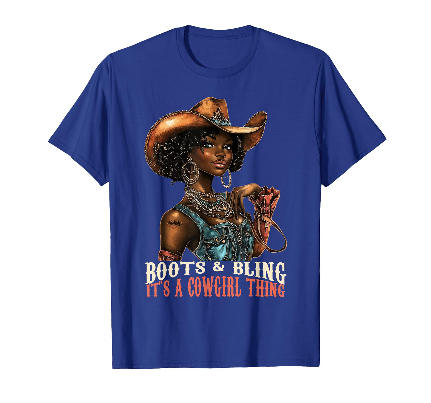 Boots and Bling it's Cowgirl Thing Western Country Melanin T-Shirt