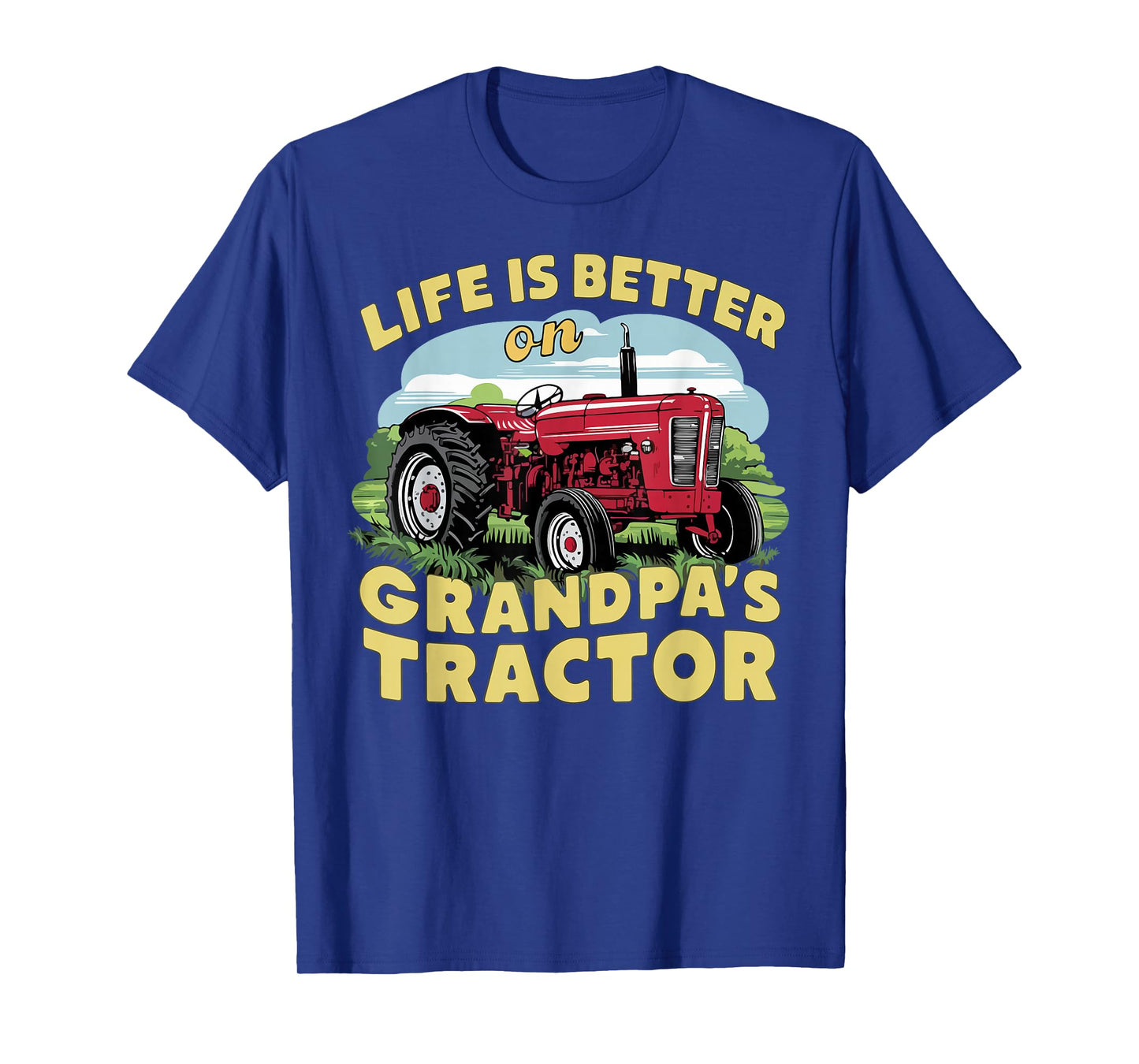 Life Is Better On Grandpas Tractor Kids Farm Tractor Boy T-Shirt