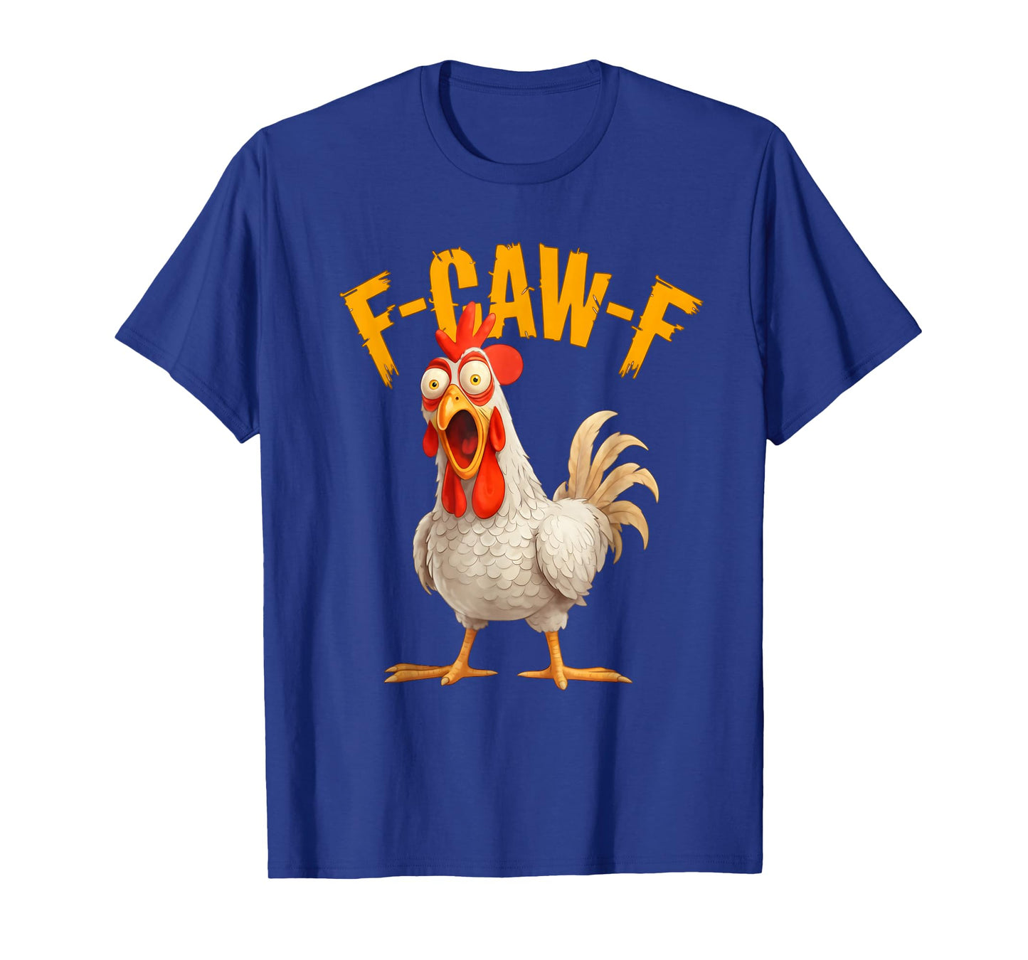 Funny F-Awk-F Chicken F-Caw-F Rooster Pun Retro T-Shirt