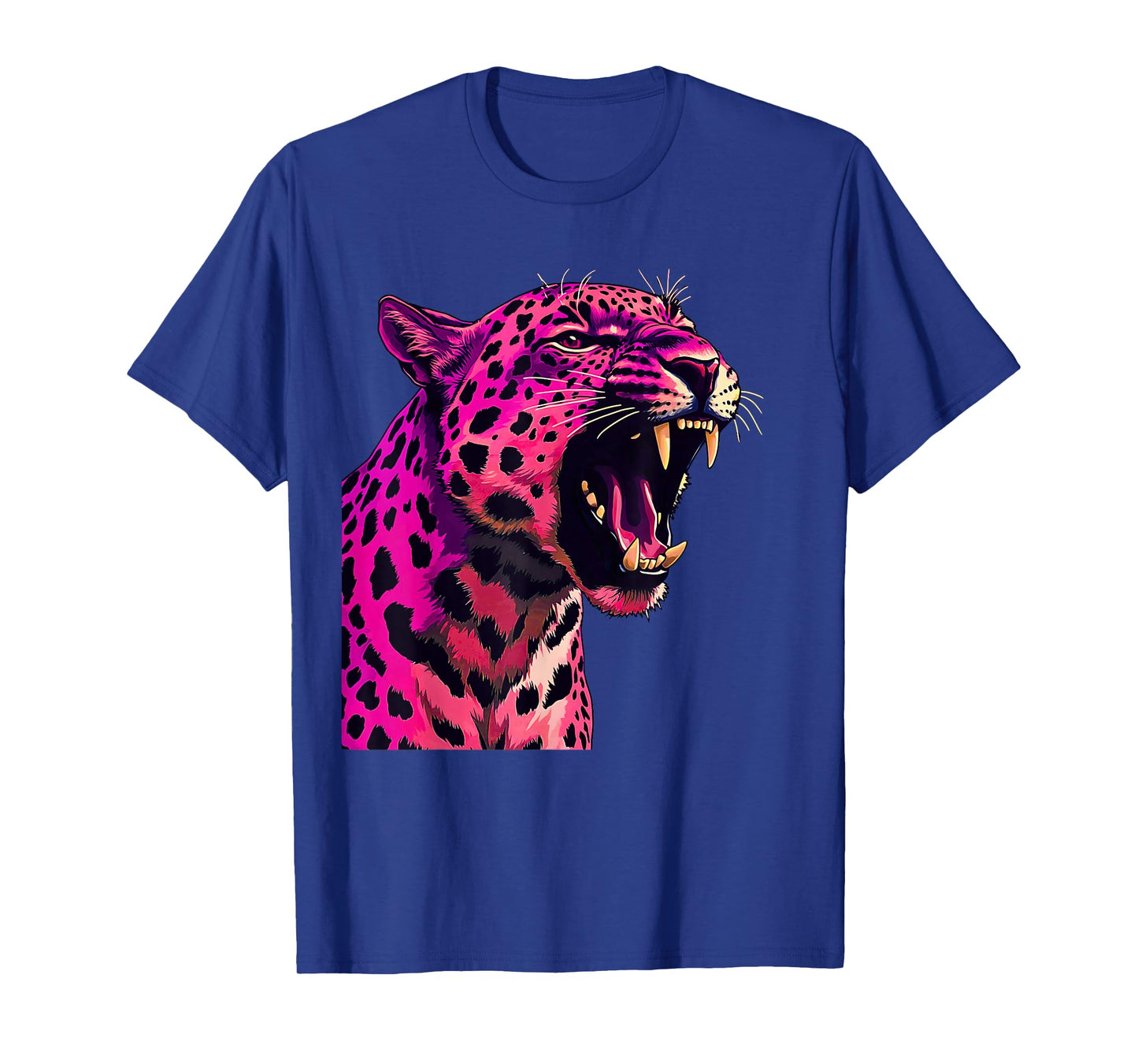 Pink Leopard Tiger Face Safari Animal Wildlife T-Shirt