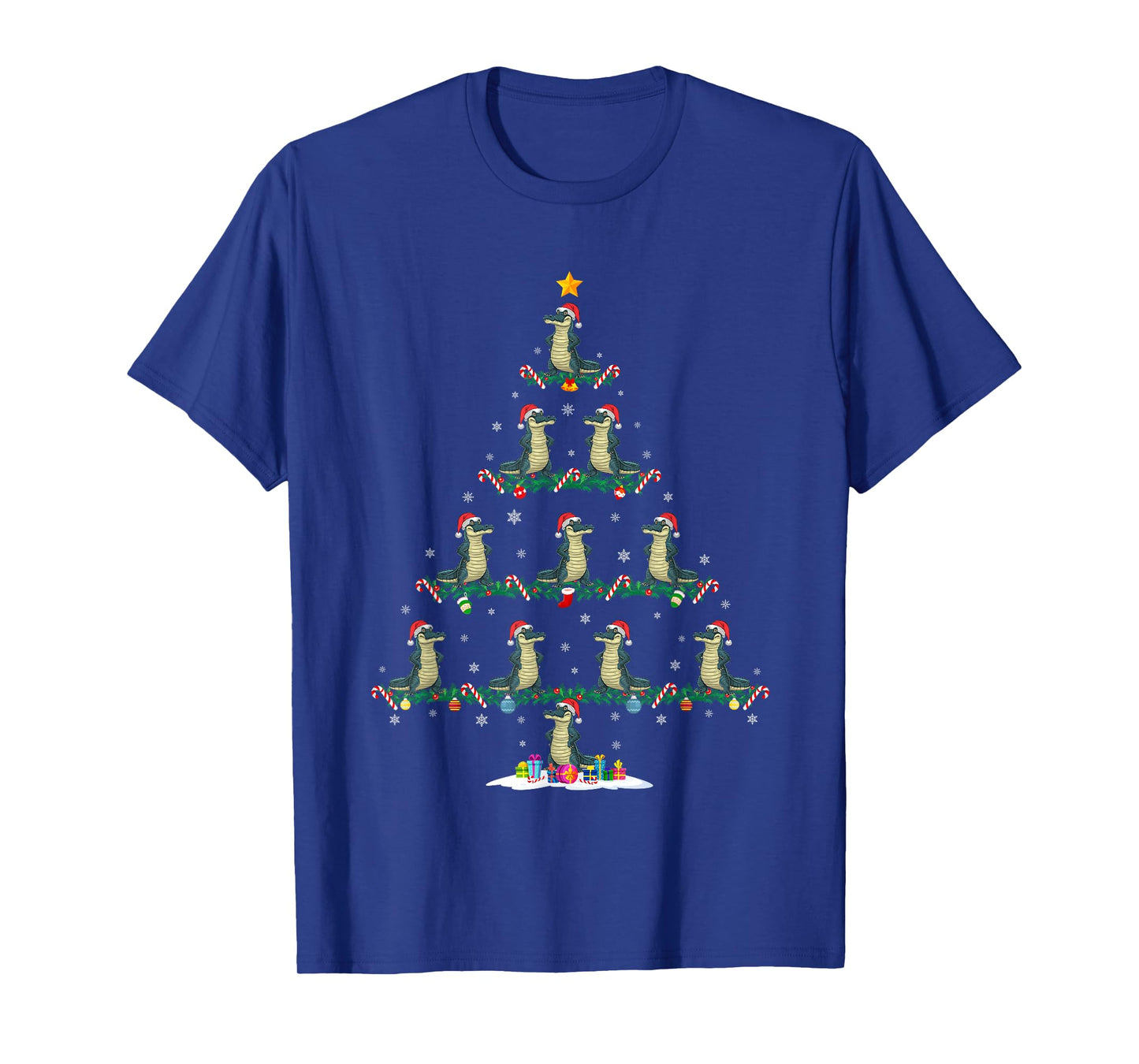 Alligator Christmas Tree Pajama Men Women Kids Ugly Xmas T-Shirt