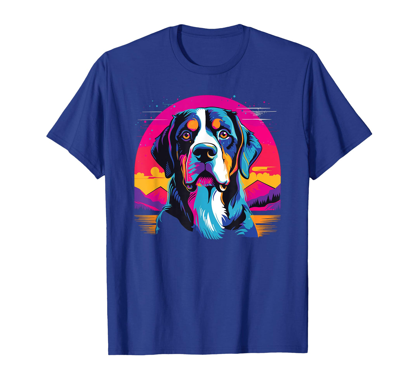 Watercolor Colorful Greater Swiss Mountain Dog T-Shirt for Men Women Kids
