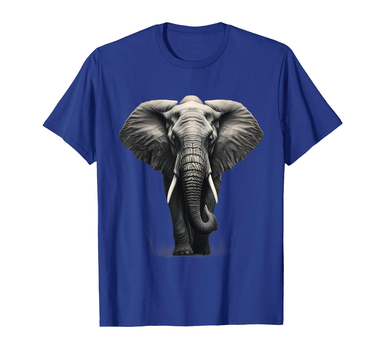Elephant Drawing Motif Safari Animal Print Artwork Wildlife T-Shirt