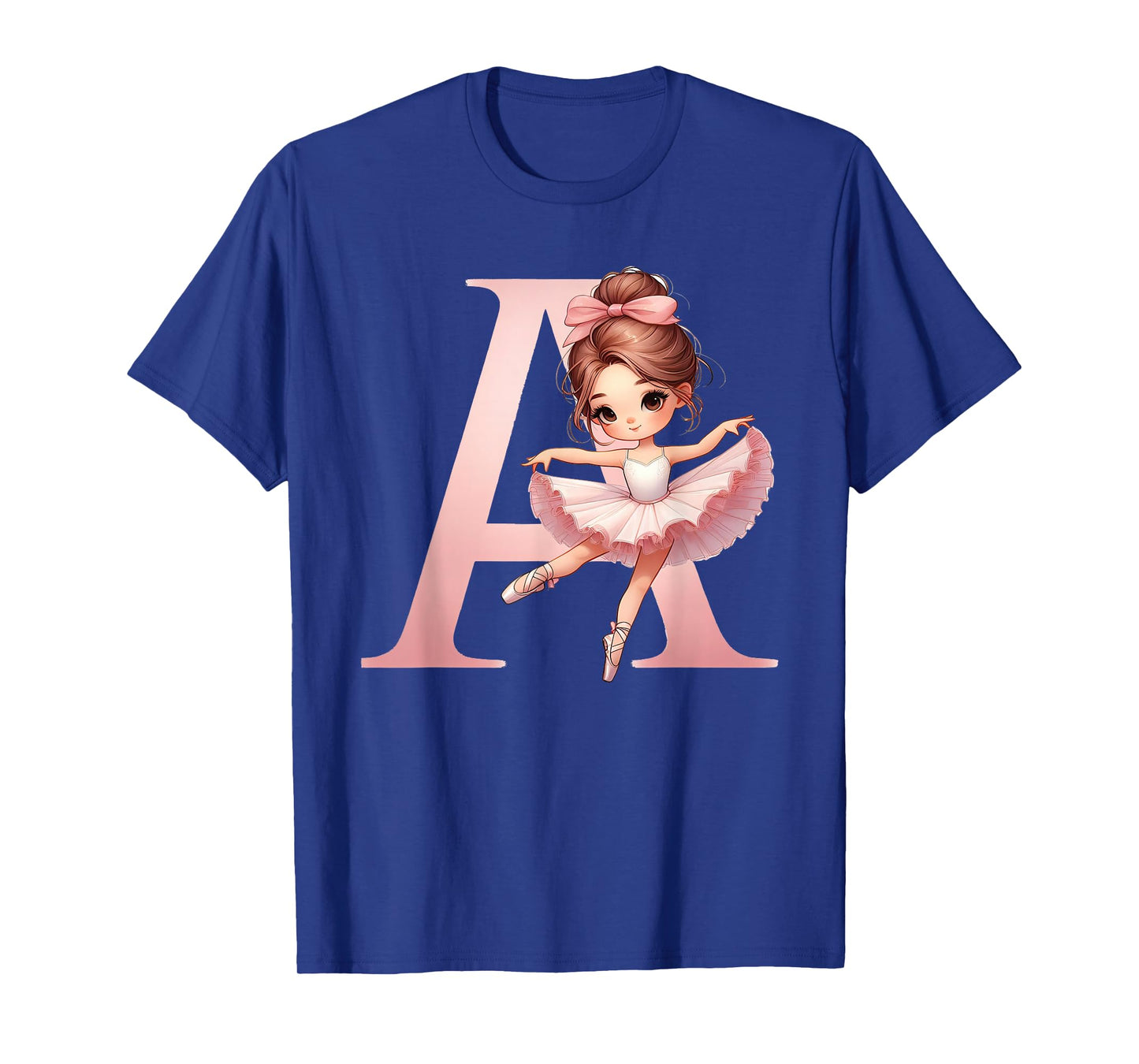 Ballerina Girl Dancing Name First Letter A Girly Tutu Ballet T-Shirt