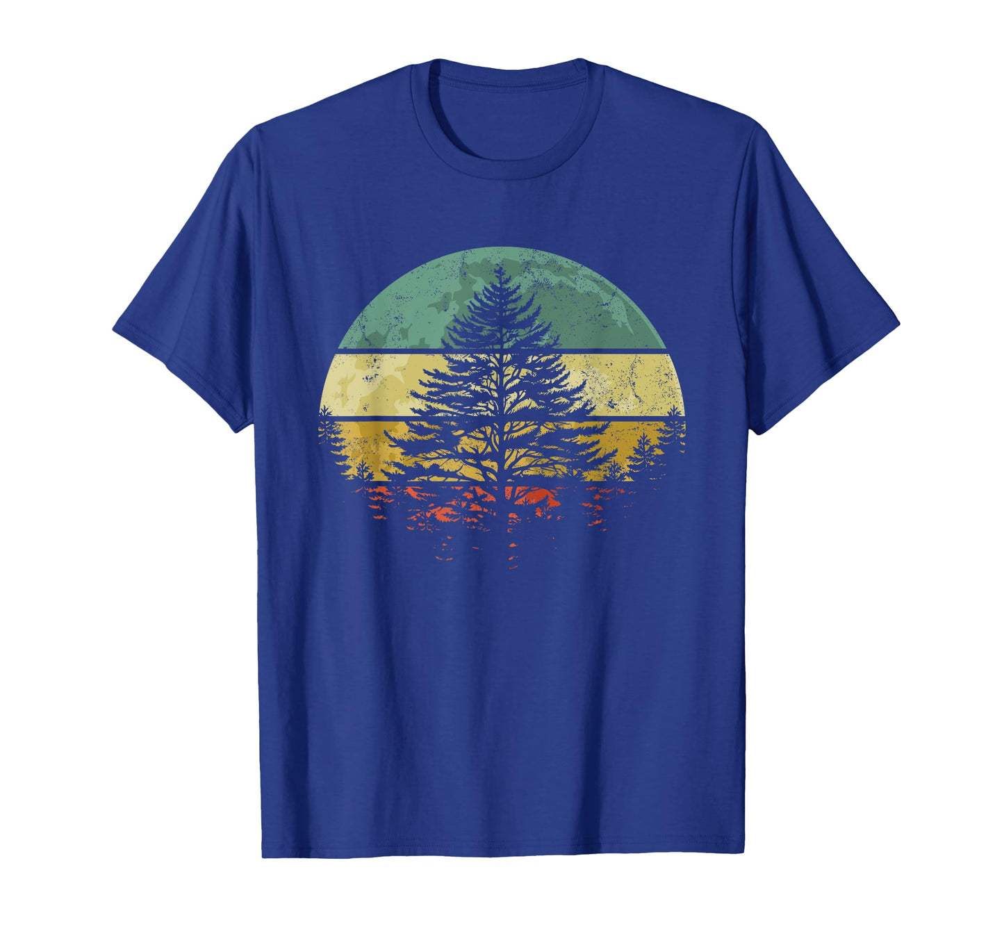 Wildlife Hiking Trip Outdoor Camping Nature Trees Retro Moon T-Shirt