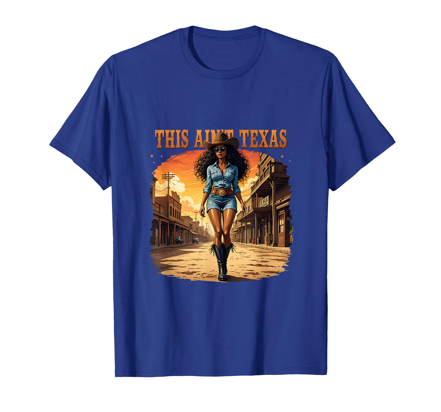Melanin This Ainβt Texas African American Cowgirl Western T-Shirt