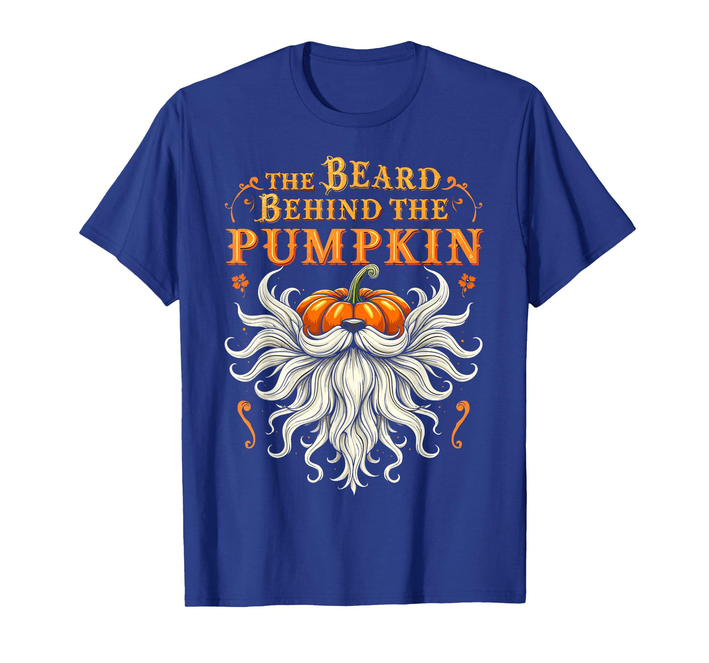 The Beard Behind the Pumpkin Halloween Bearded Men T-Shirt