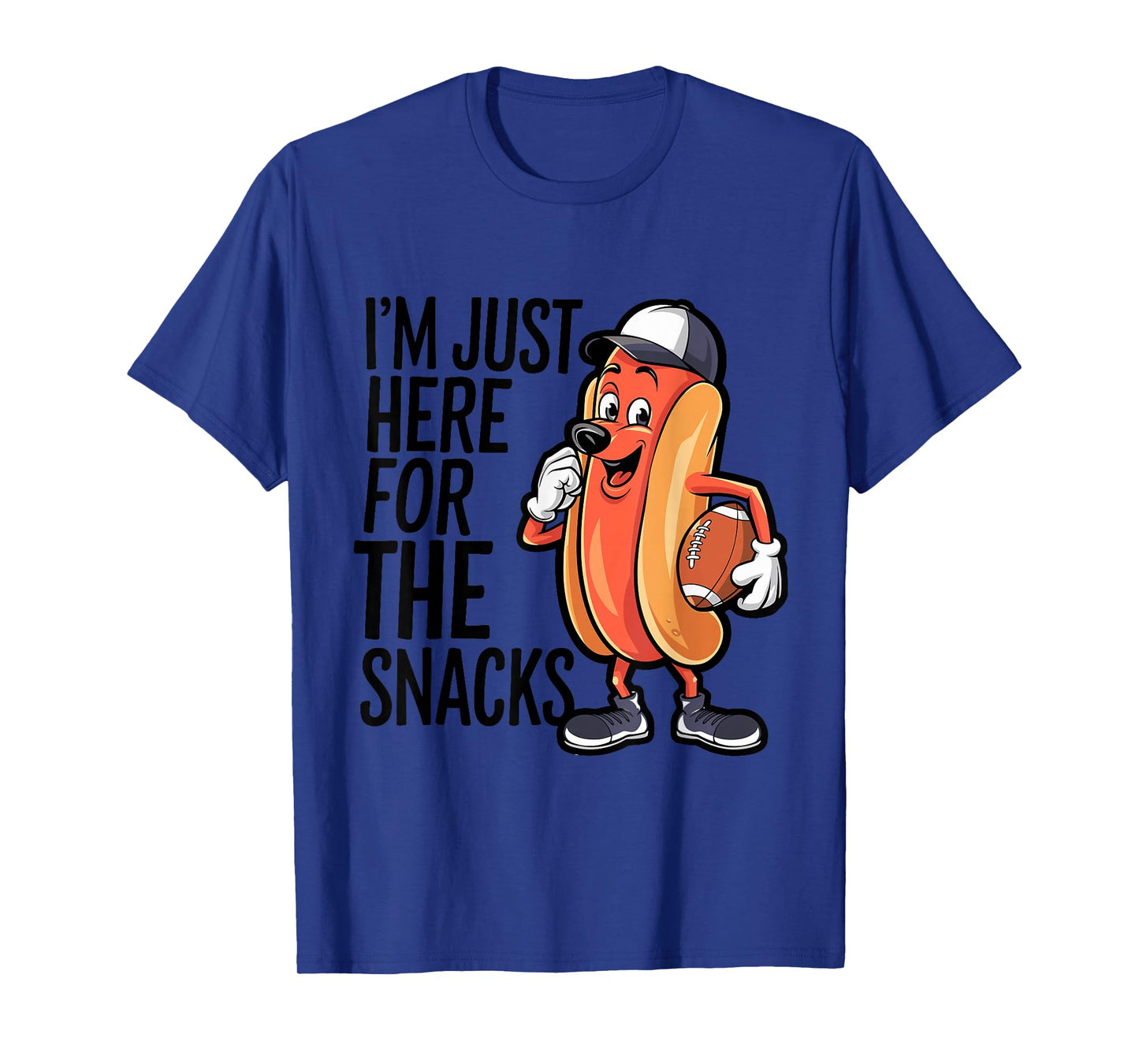 Funny I'm Just Here For The Snacks Football T-Shirt