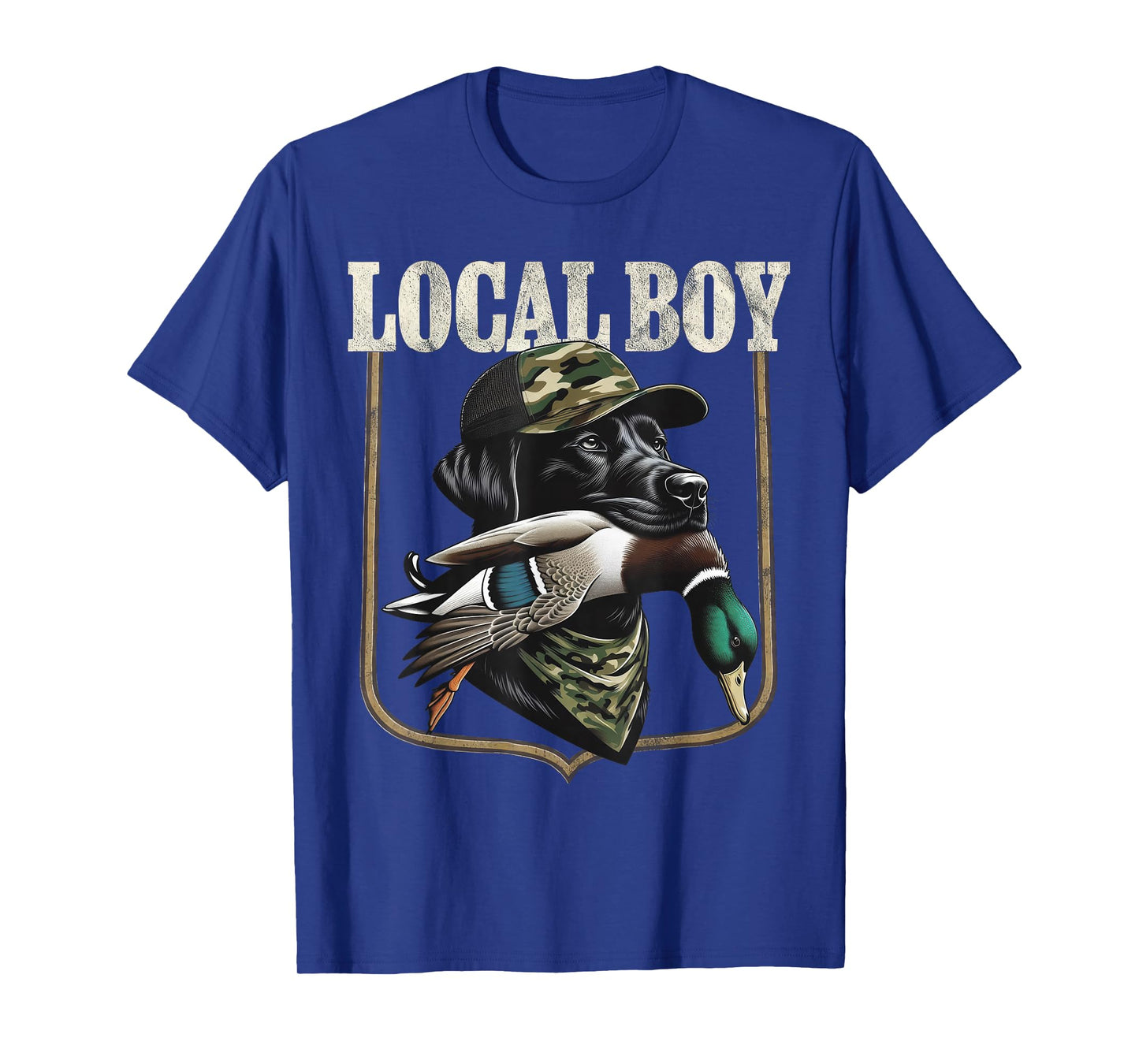Dog Retro Southern with Duck Country Vintage Local Boy T-Shirt