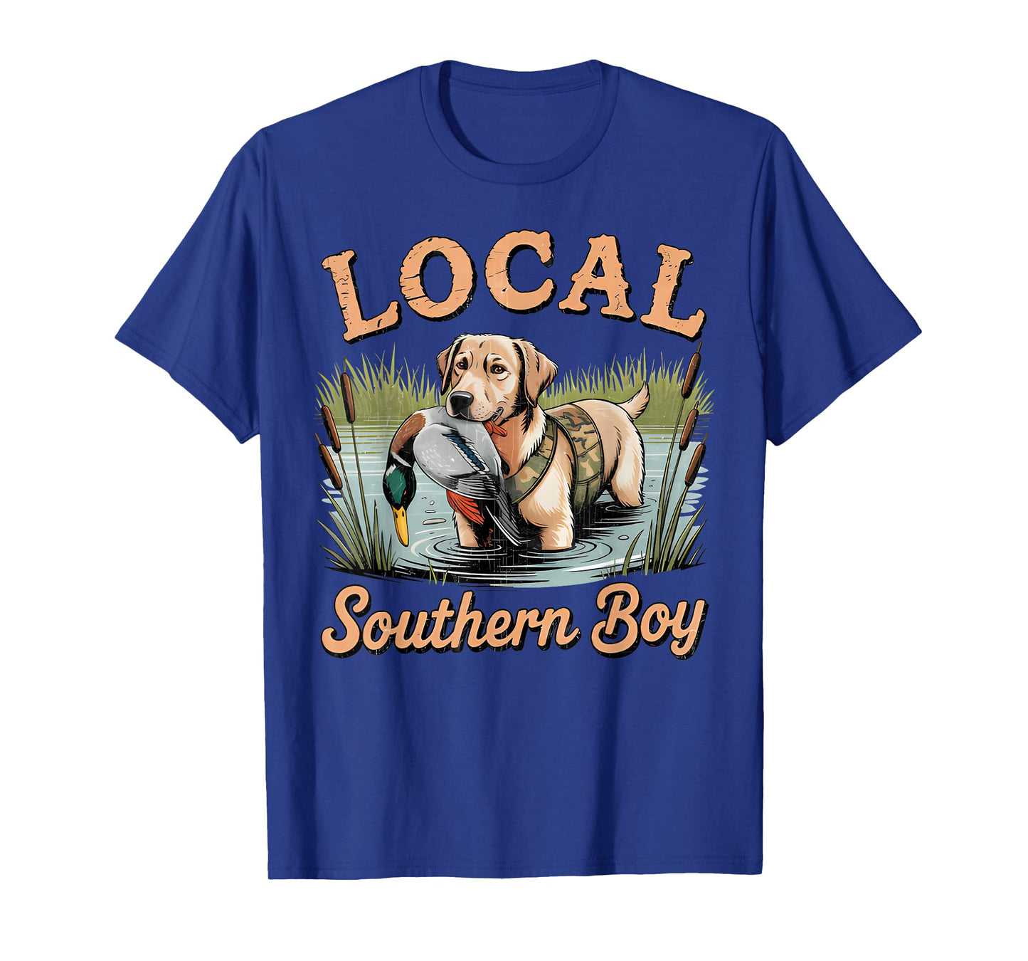 Local Southern Boy Hunting Dog Duck Camouflag for Mens T-Shirt