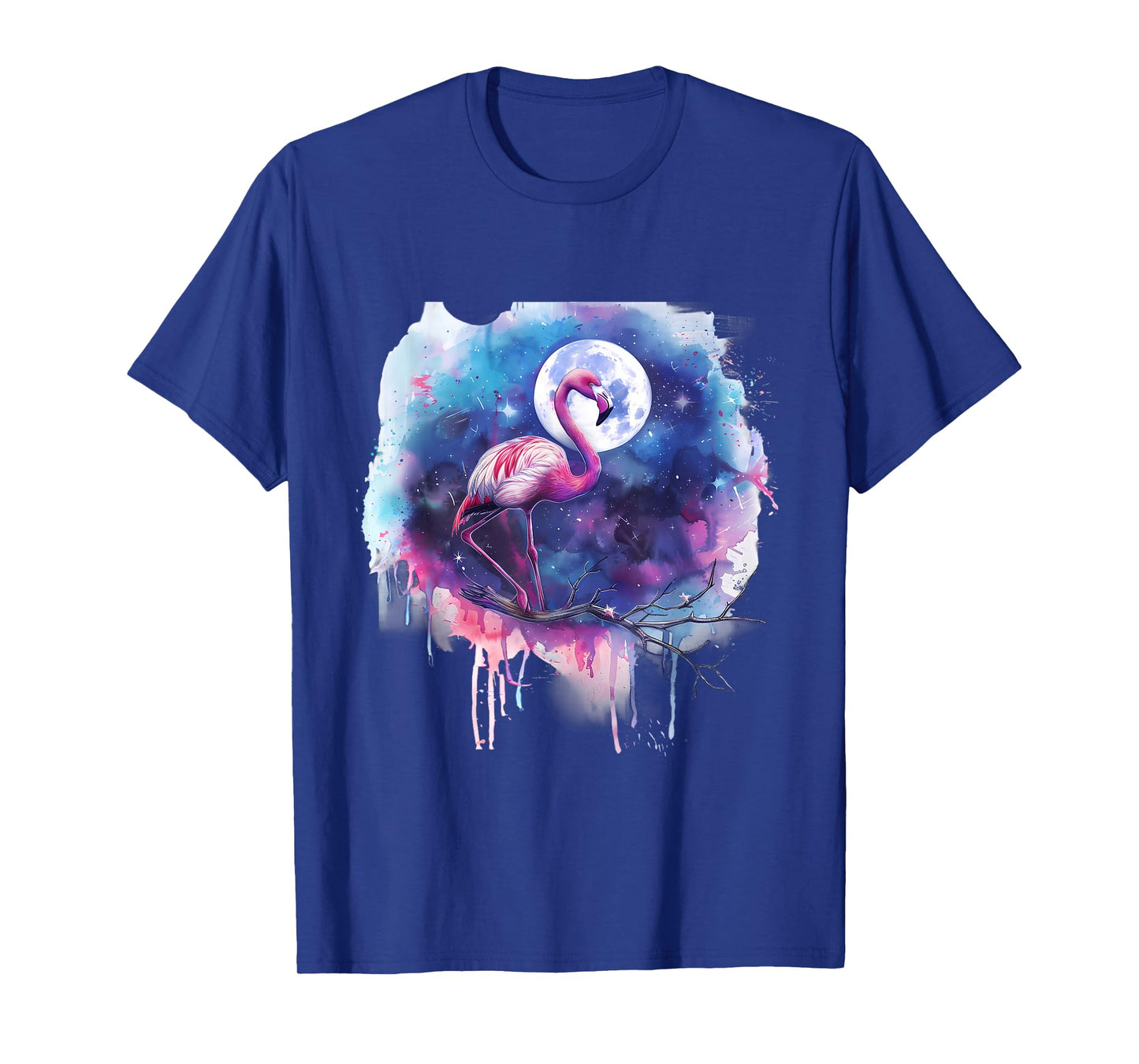 Pink Flamingo Bird Moon Wildlife Flamingo Lover Artwork T-Shirt