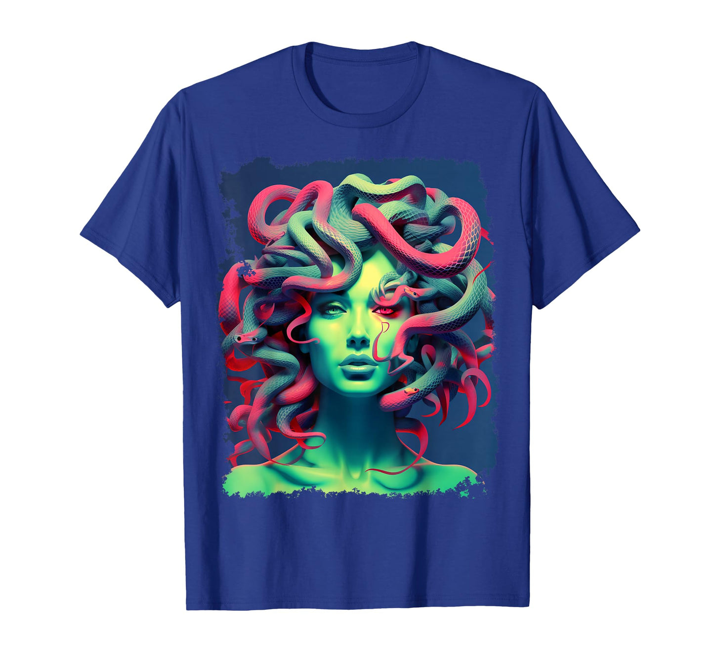 MythoThreads Women's Medusa Graphic T-Shirt - Black, Small, Short Sleeve, Crew Collar, Regular Fit