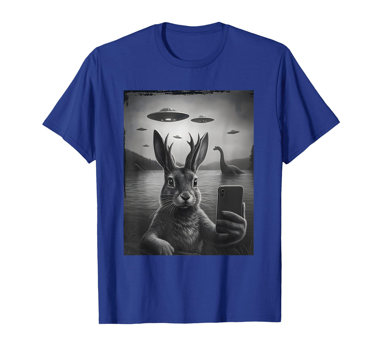 Cryptid Jackalope Selfie Adventure UFO T-Shirt
