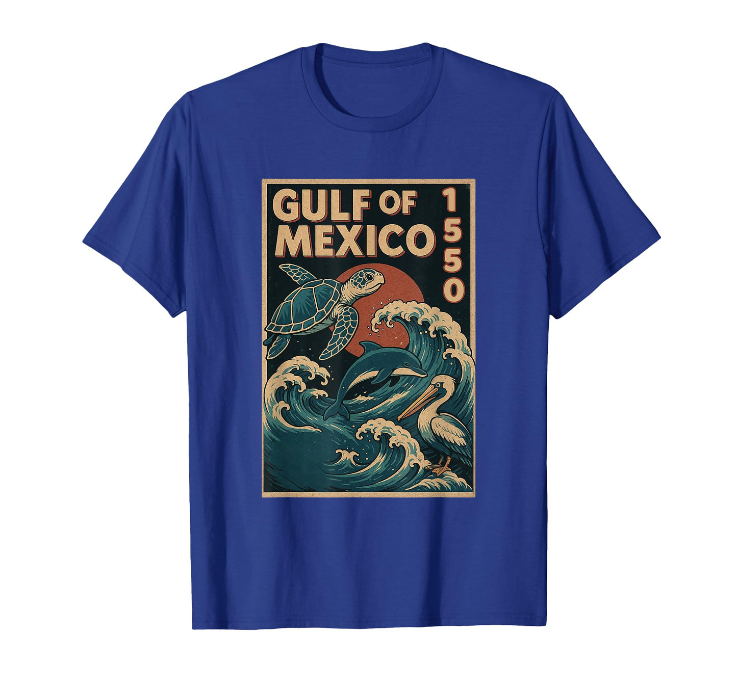 Gulf of Mexico Est. 1550 Wildlife Art Vintage Sea Life T-Shirt