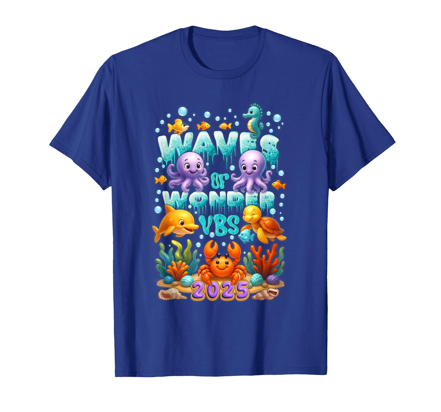 Waves O f Wonder VBS Ocean Sea Life Christian Faith Camp T-Shirt