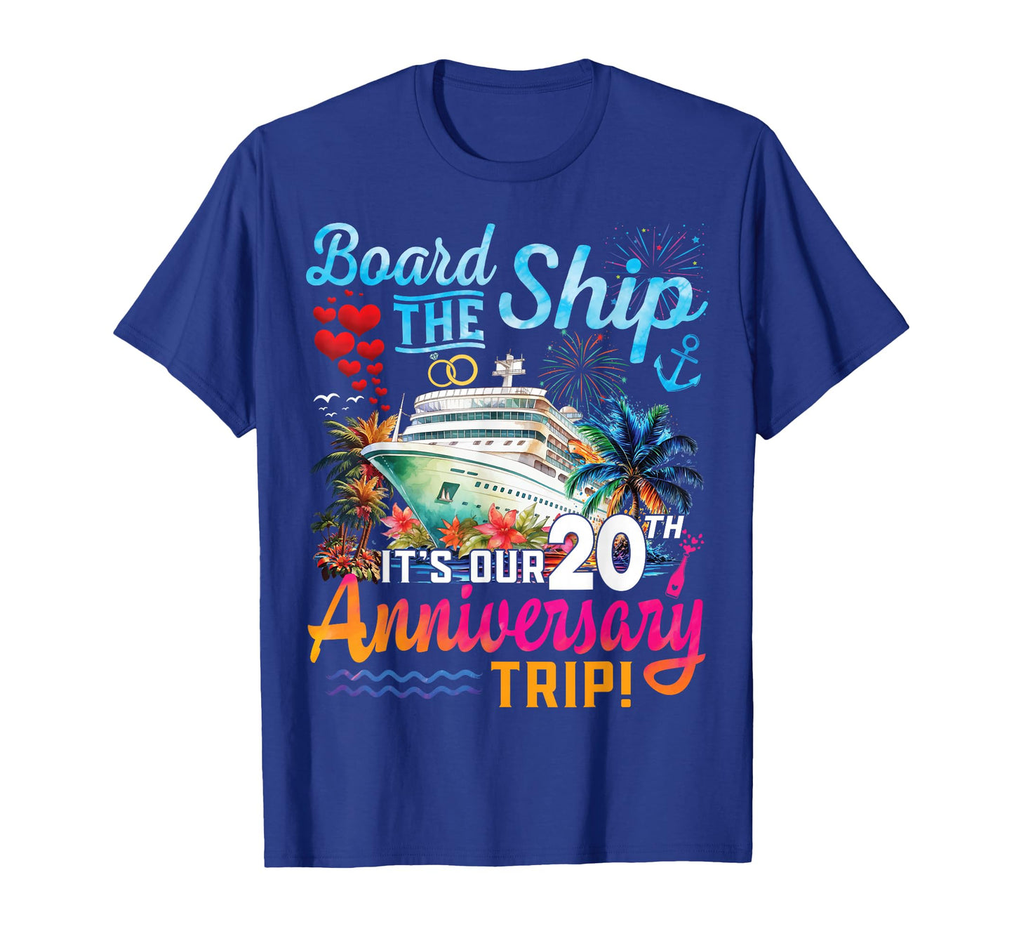 Husband Wife 20th Marriage Anniversary Cruise Ship Vacation T-Shirt