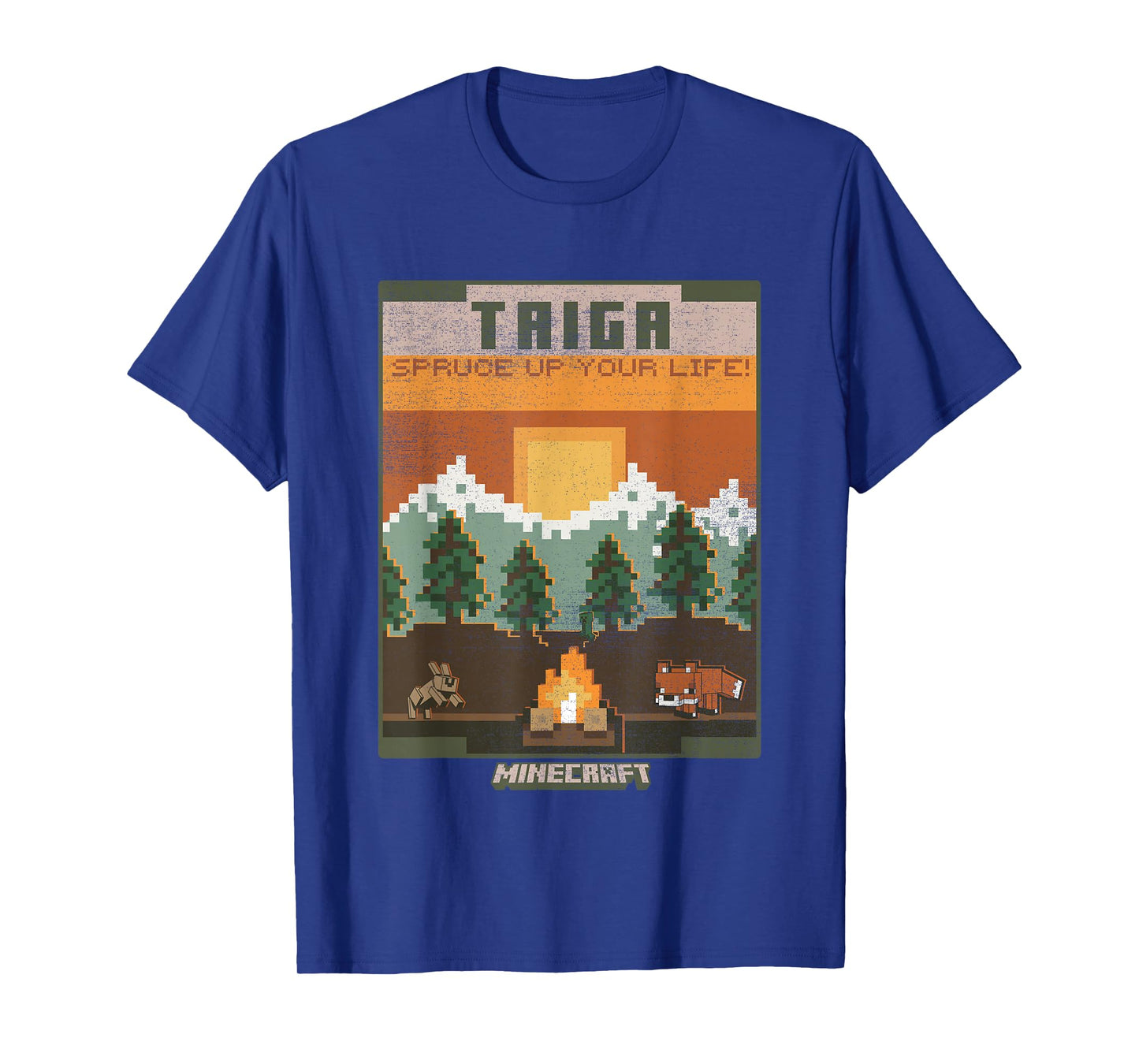Minecraft Taiga Landscape Spruce Up Your Life Poster Vintage T-Shirt
