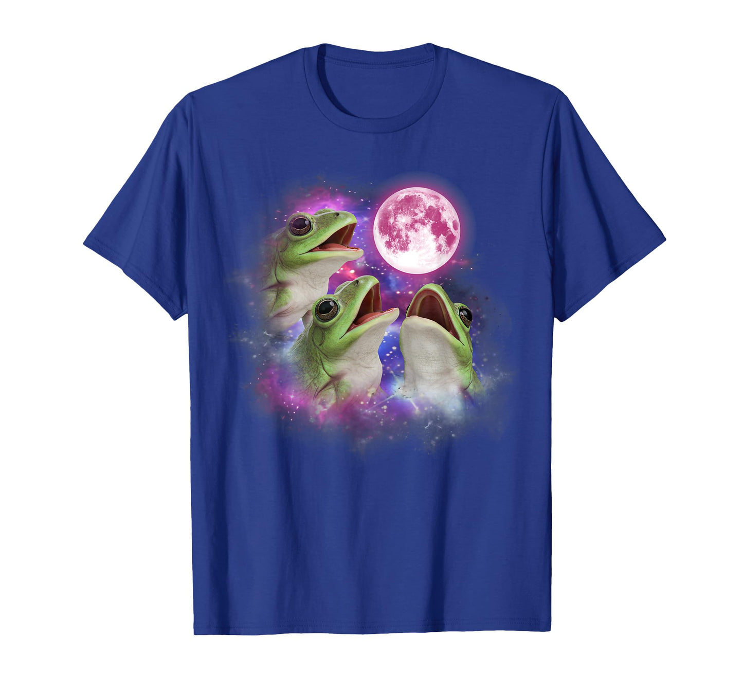 Frog Howling At The Moon Wildlife colorful frogs tie dye T-Shirt