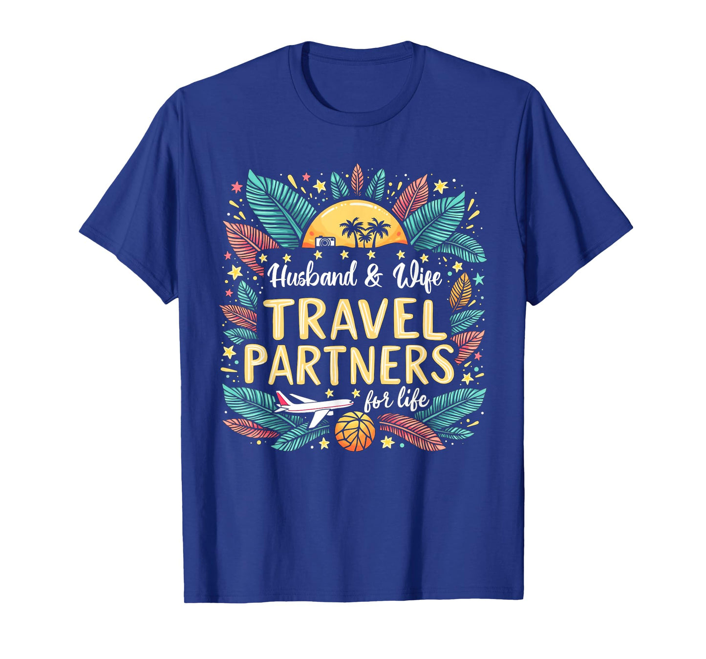 Husband And Wife Travel Partners For Life Summer Vacation T-Shirt