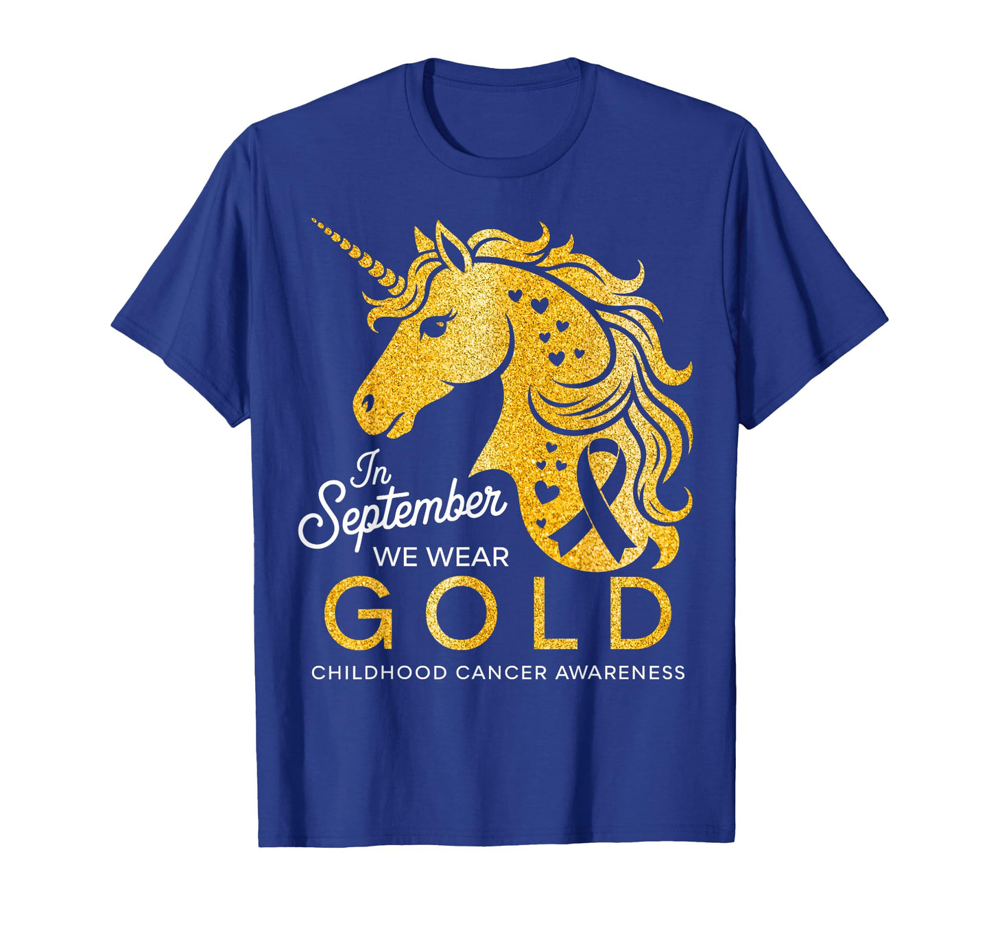In September We Wear Gold Unicorn Childhood Cancer Awareness T-Shirt