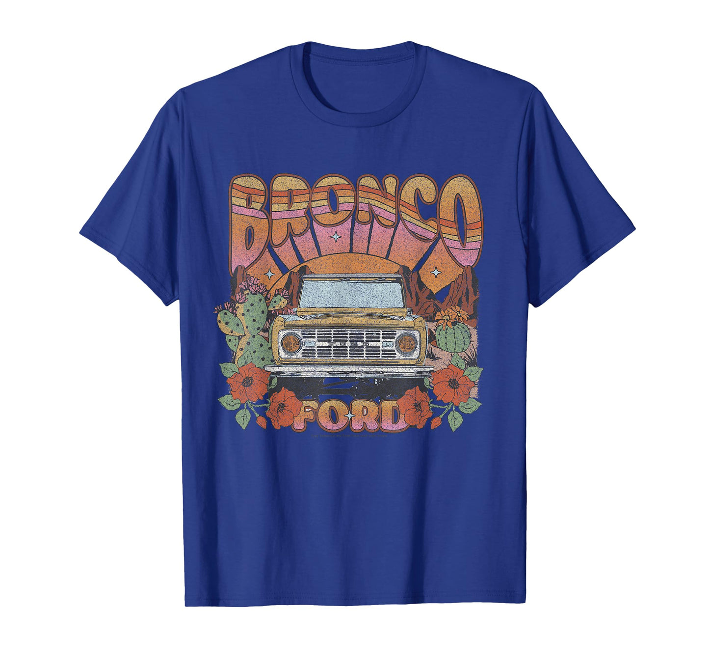 Ford - Bronco Retro Desert Florals And Cacti T-Shirt
