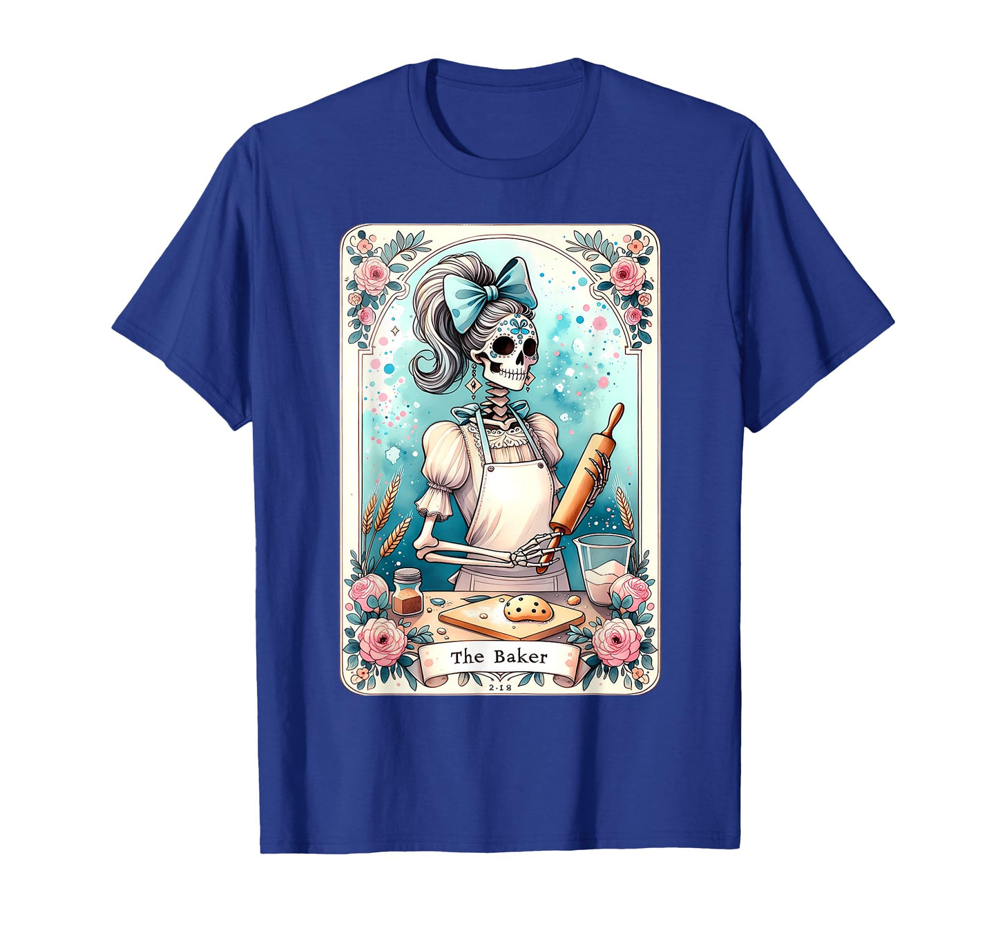 The Baker Tarot Card Skeleton Cook Witchy Chef Kitchen Lover T-Shirt