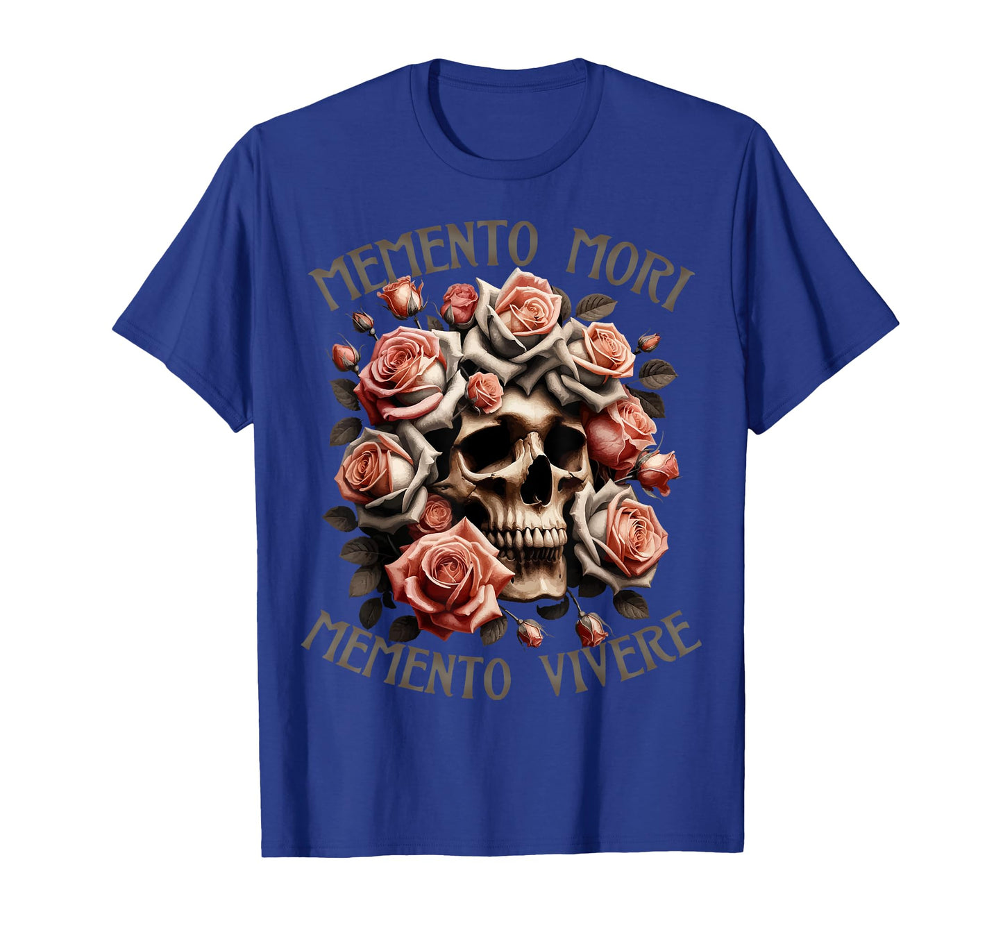 Memento Mori Memento Vivere Skull And Roses Stoic Gift T-Shirt