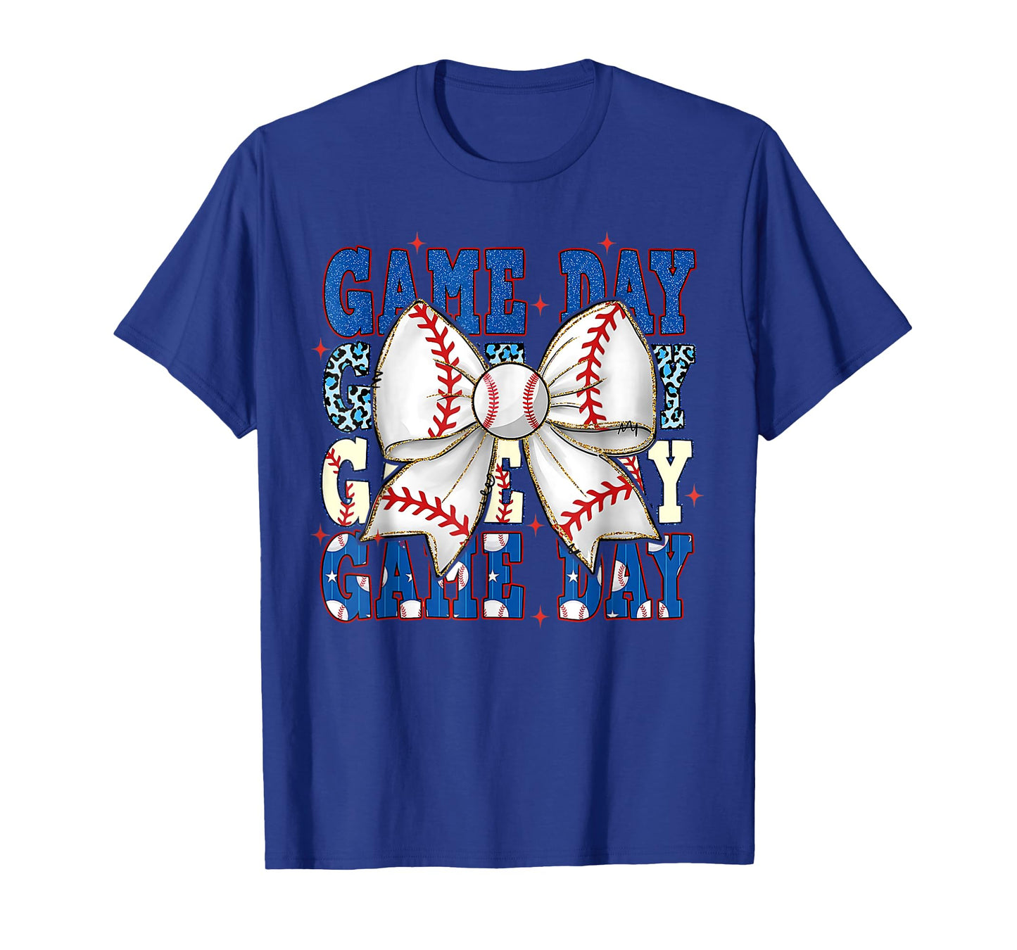 Coquette Bow Game Day Baseball Softball Funny Cheer Mom Life T-Shirt