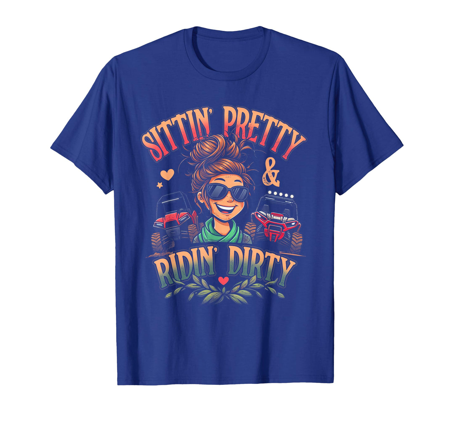 Messy Bun Mom Sunglasses UTV Offroad SXS Life Riding Girls T-Shirt