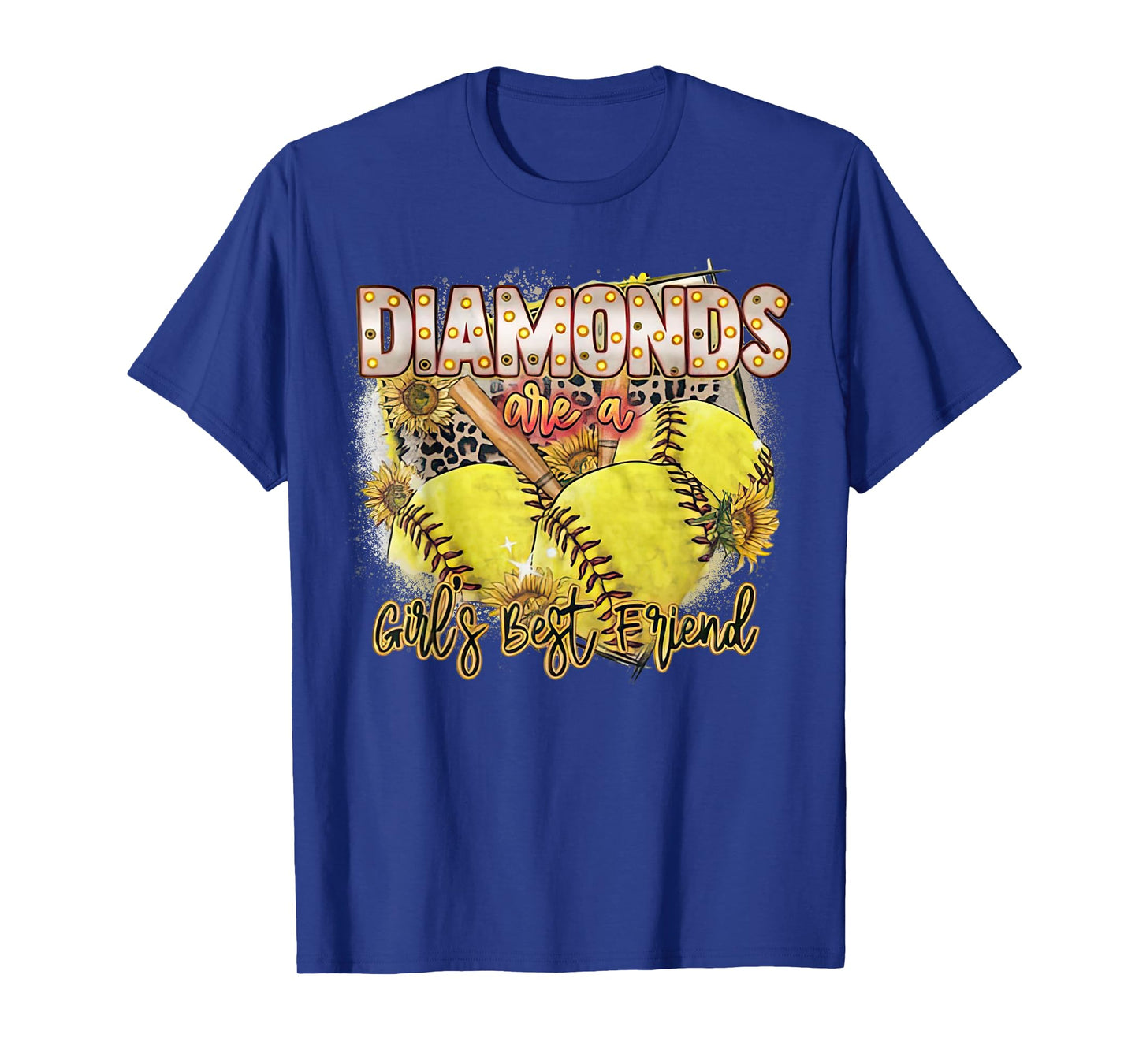 Diamonds Are A Girls Best Friend Baseball Softball Moms T-Shirt