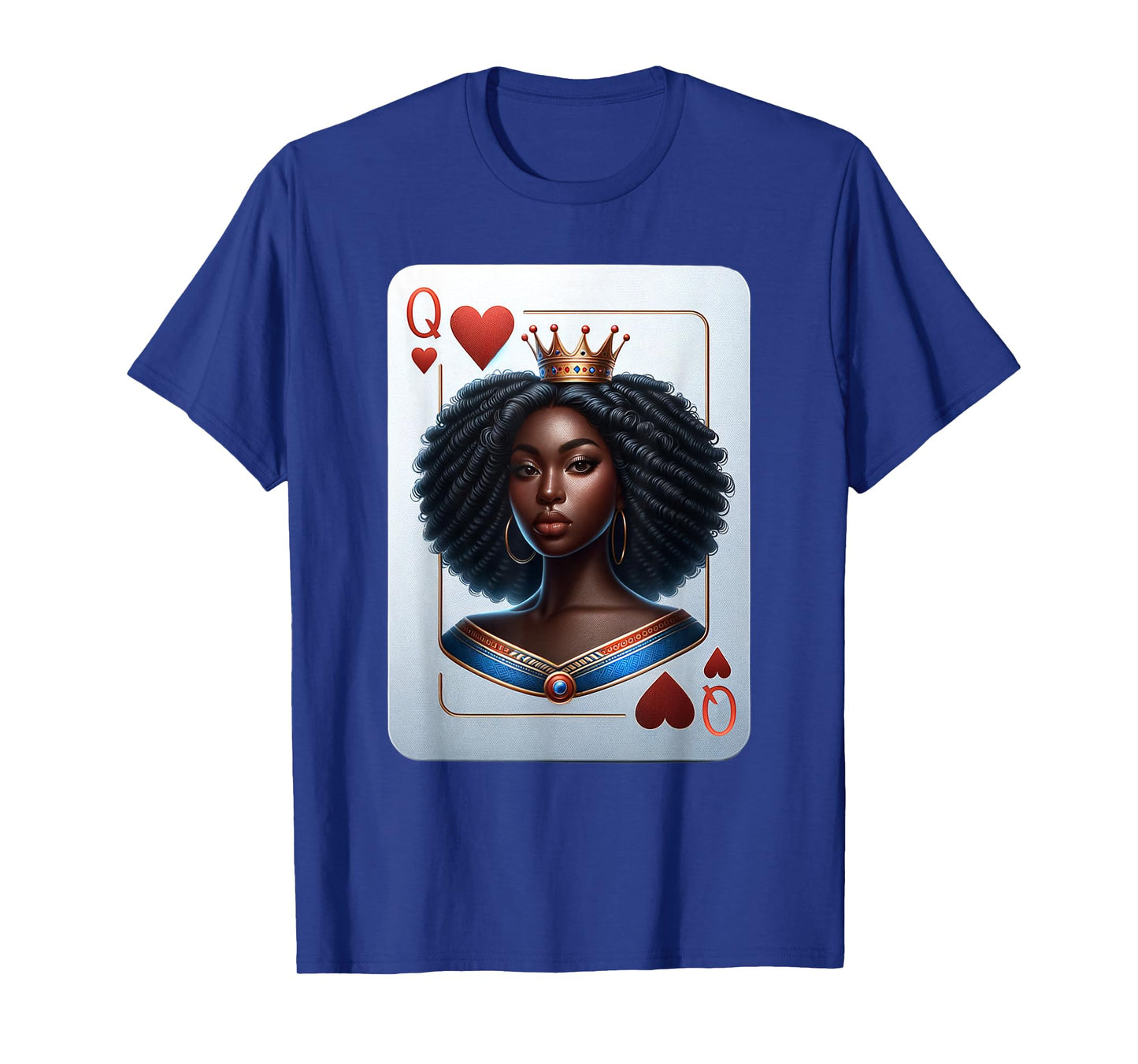 Black Queen of hearts card deck game proud black woman T-Shirt