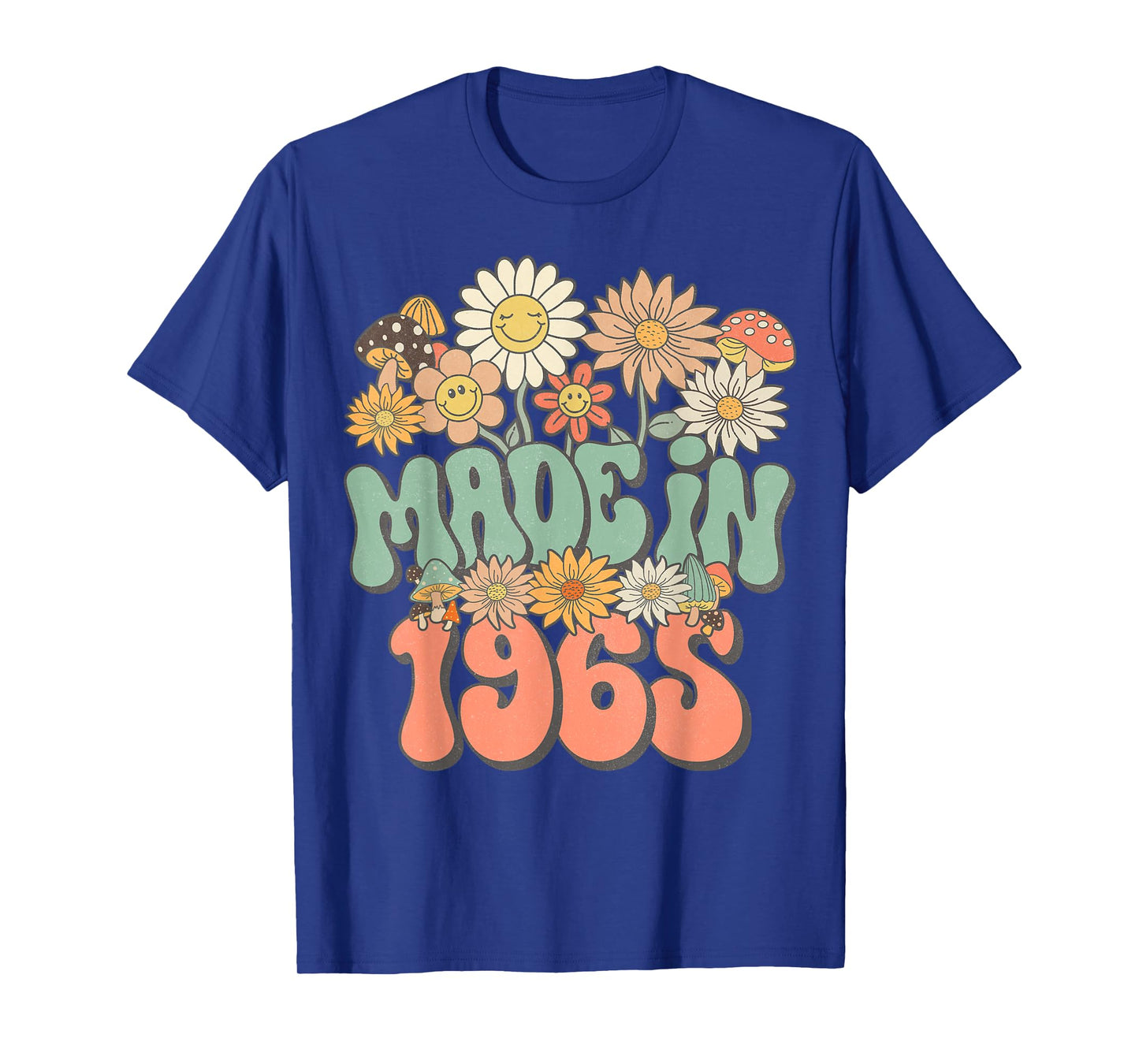Retro Groovy Made In 1965 Floral Hippie Daisy 60th Birthday T-Shirt