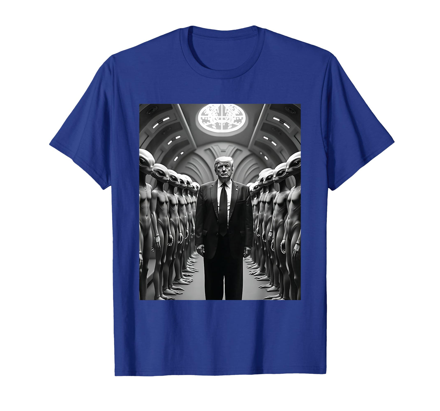 Trump with Aliens Conspiracy Theory UFO Visitation Funny T-Shirt