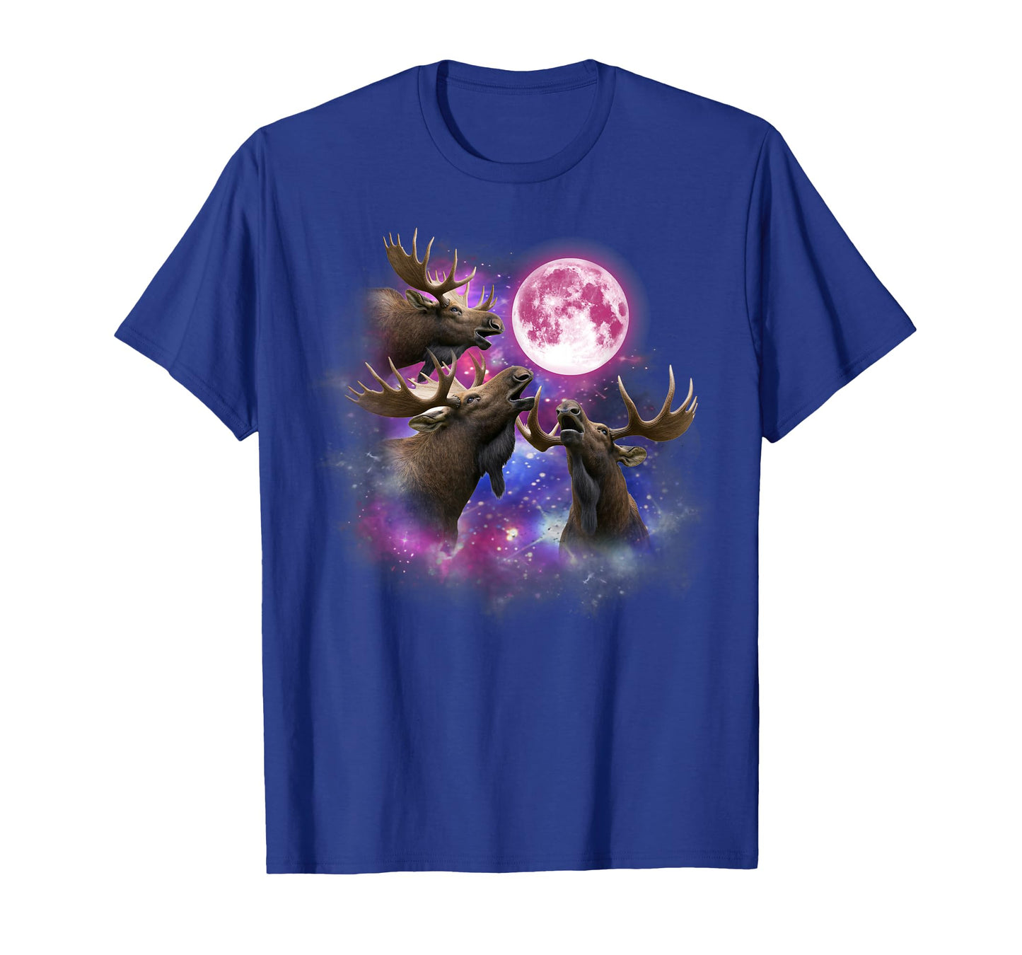 Moose Howling At The Moon Wildlife colorful moose tie dye T-Shirt
