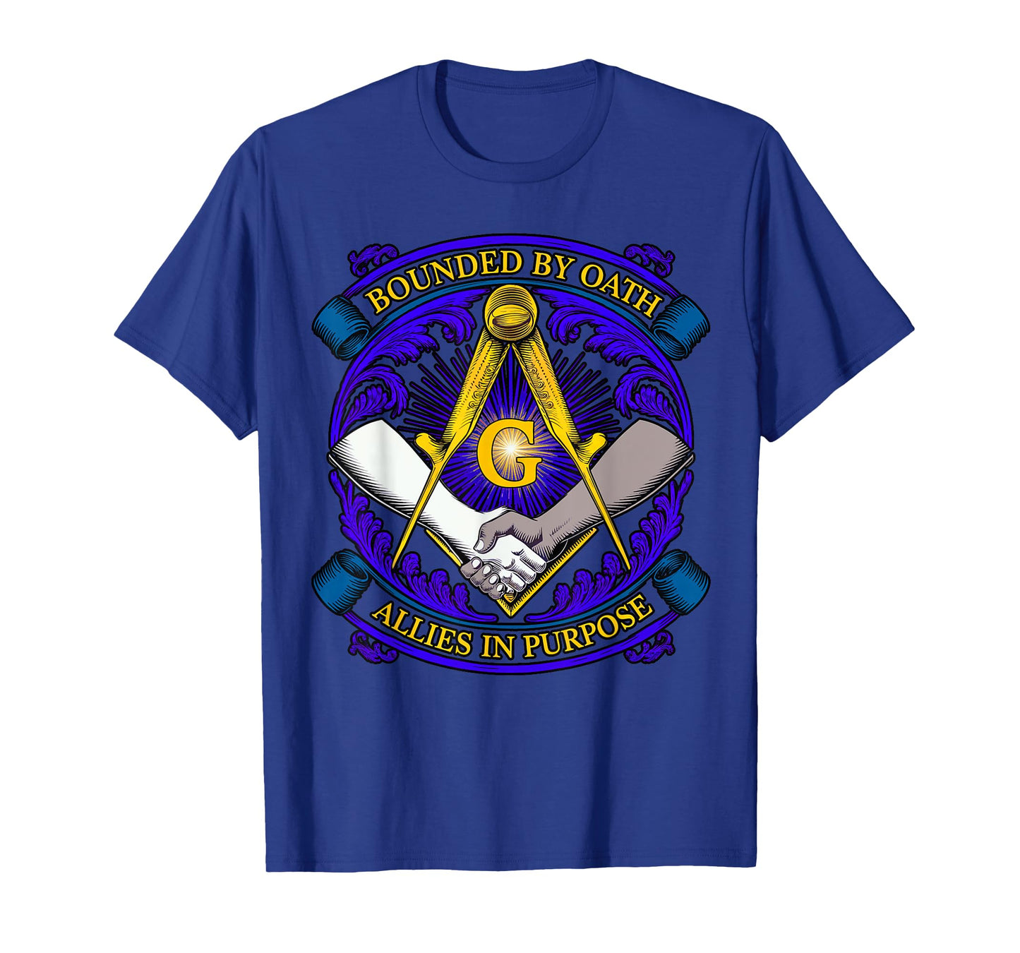 Masonic symbol with "Allies in Purpose" oath, freemason S&C T-Shirt