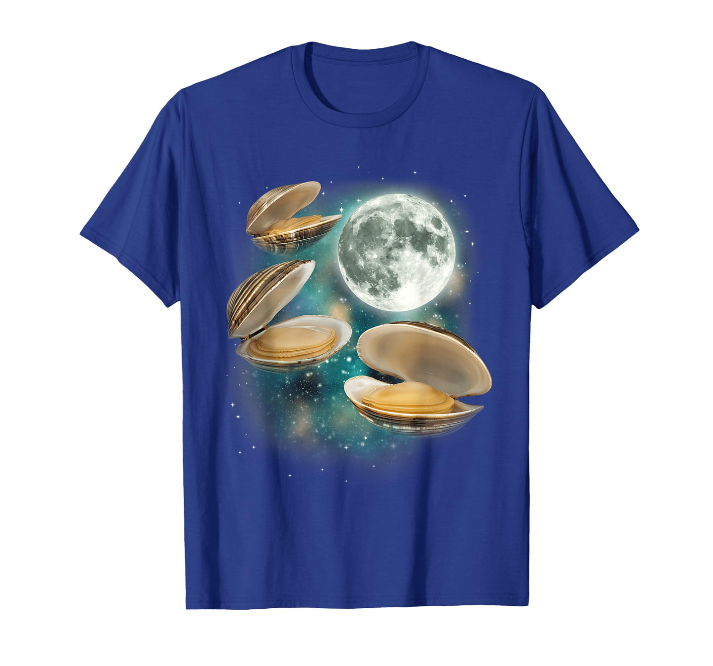 Three Clam Moon | 3 Clams Weird Cursed Oceanic Sealife Ugly T-Shirt