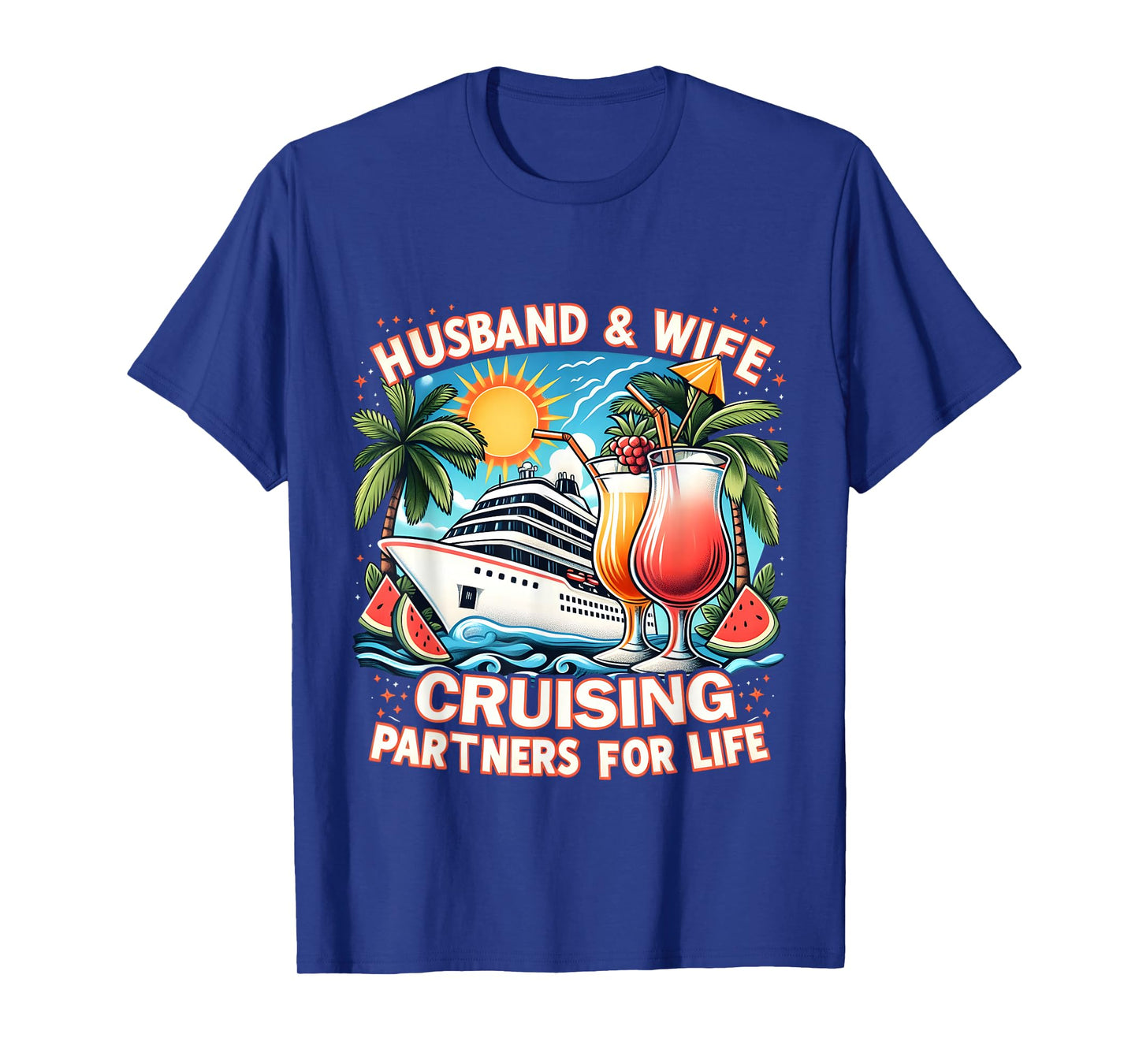 Husband and Wife Cruising Partners for Life Honeymoon Cruise T-Shirt
