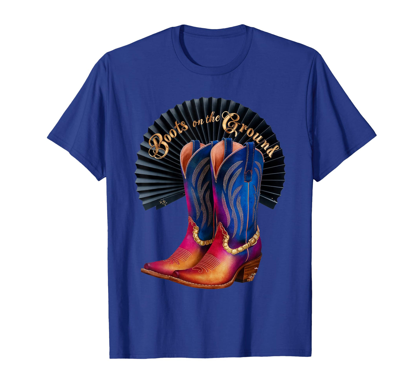 Retro Western Cowgirl Cowboy Linedance Boots On the Ground T-Shirt