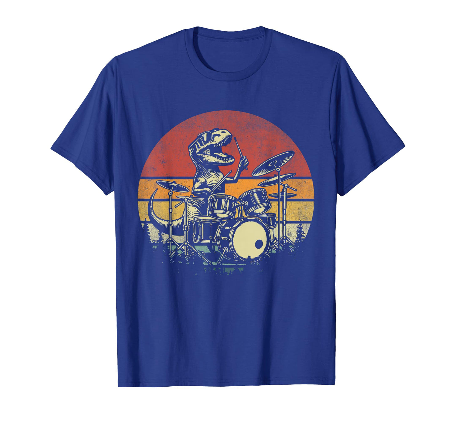 Funny Retro Trex Drummer Rock Drummer T-rex Playing Drums T-Shirt