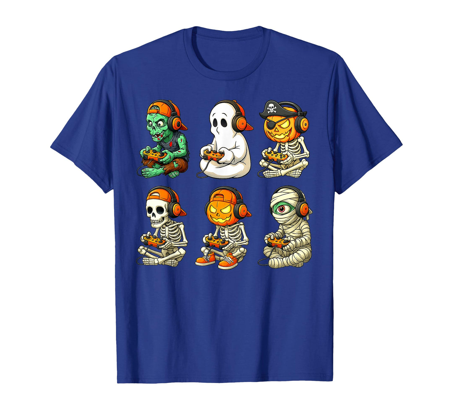 Halloween Skeleton Boo Gamer Video Gaming Boys Men Kids Tees T-Shirt