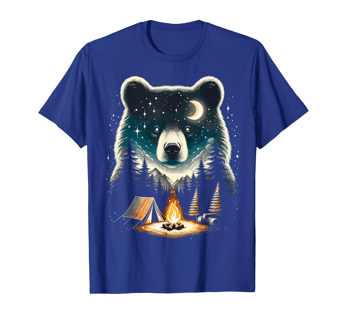 Retro Camping Bear Forest Nature Wildlife T-Shirt