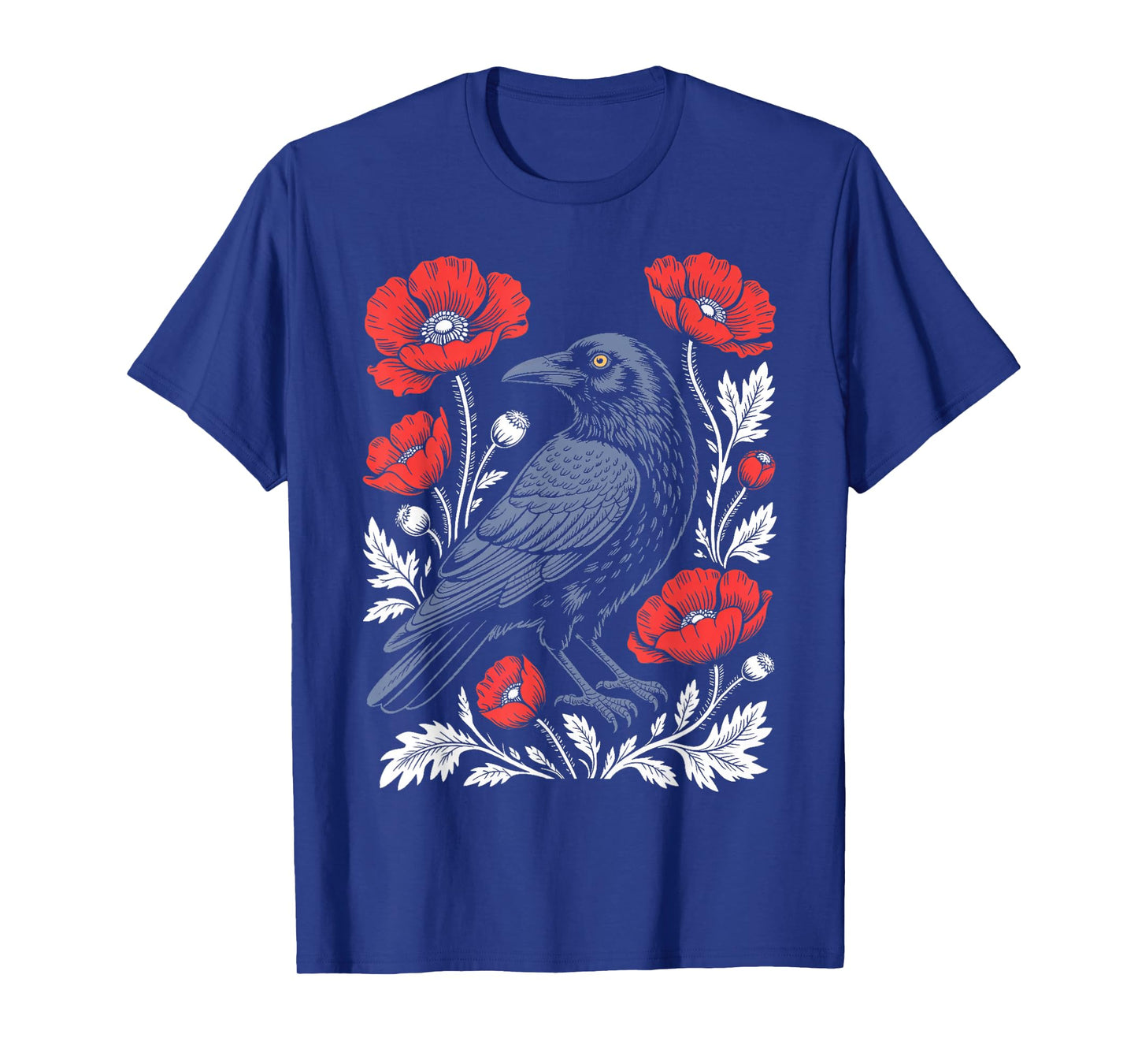 Crow Floral Flower Animal Gothic Birds Animal Funny Crow T-Shirt