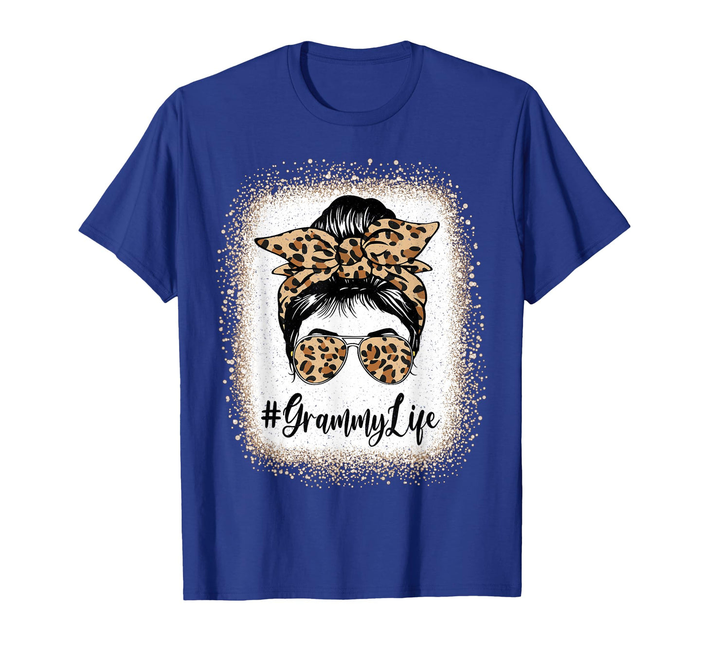 Grammy Life Bleached Leopard Messy Bun Mother's day T-Shirt
